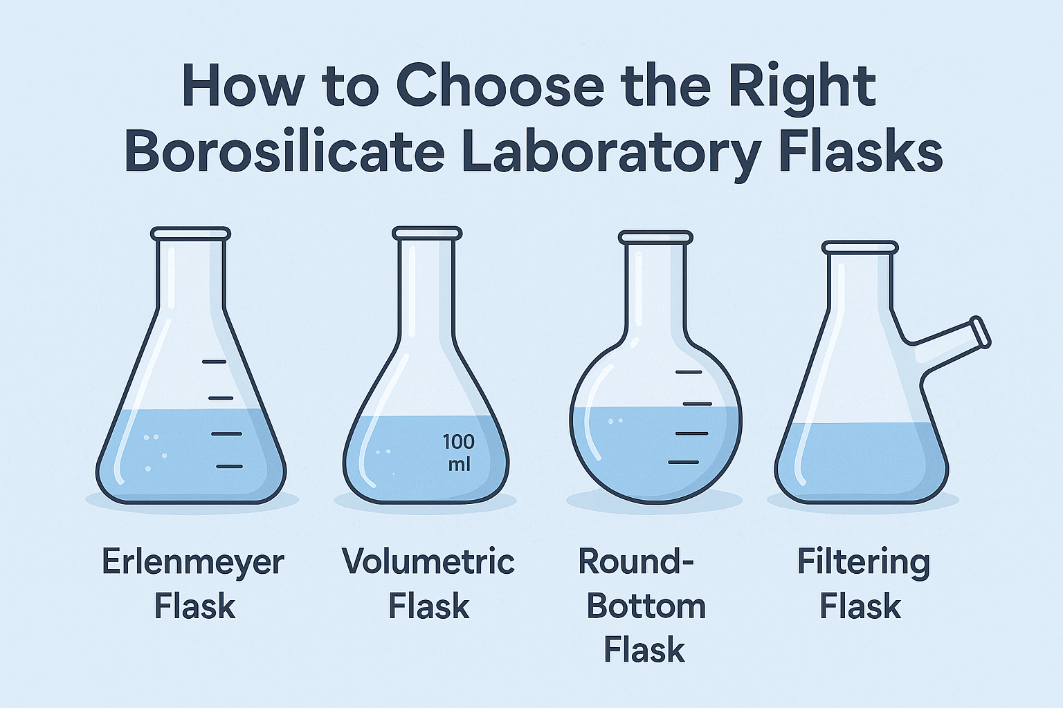 Choose the right borosilicate laboratory flasks TN Lab Supply