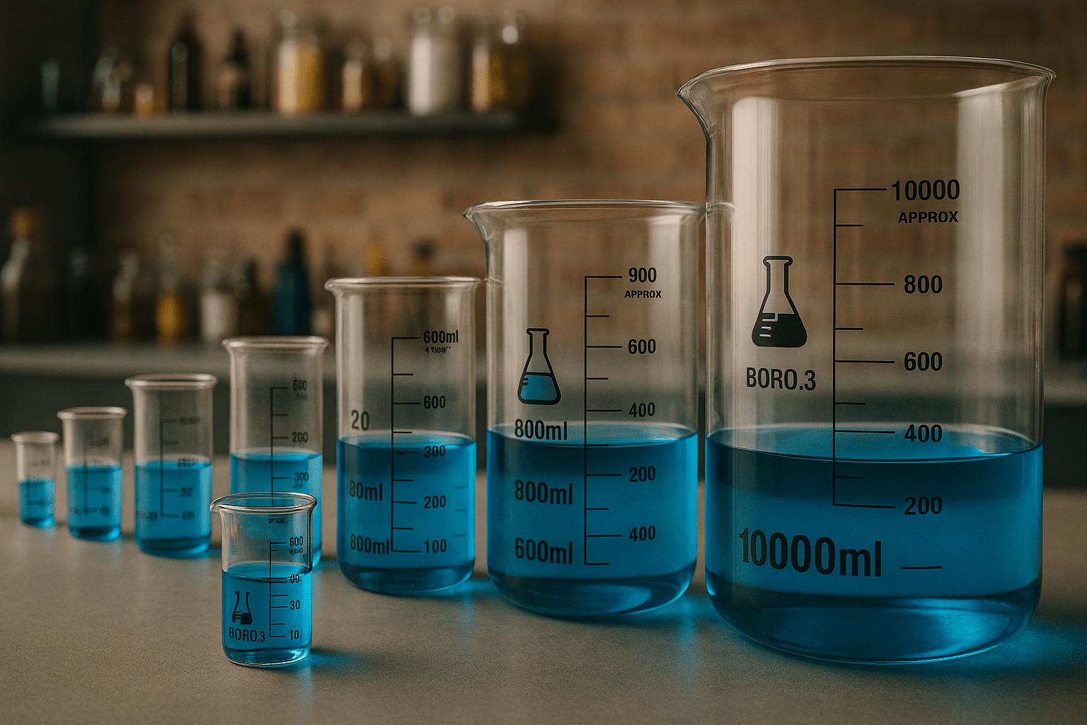 Borosilicate 3.3 Glass Beakers: Uses by Size for Laboratories, Cooking, Distillation & Essential Oils - TN LAB Supply