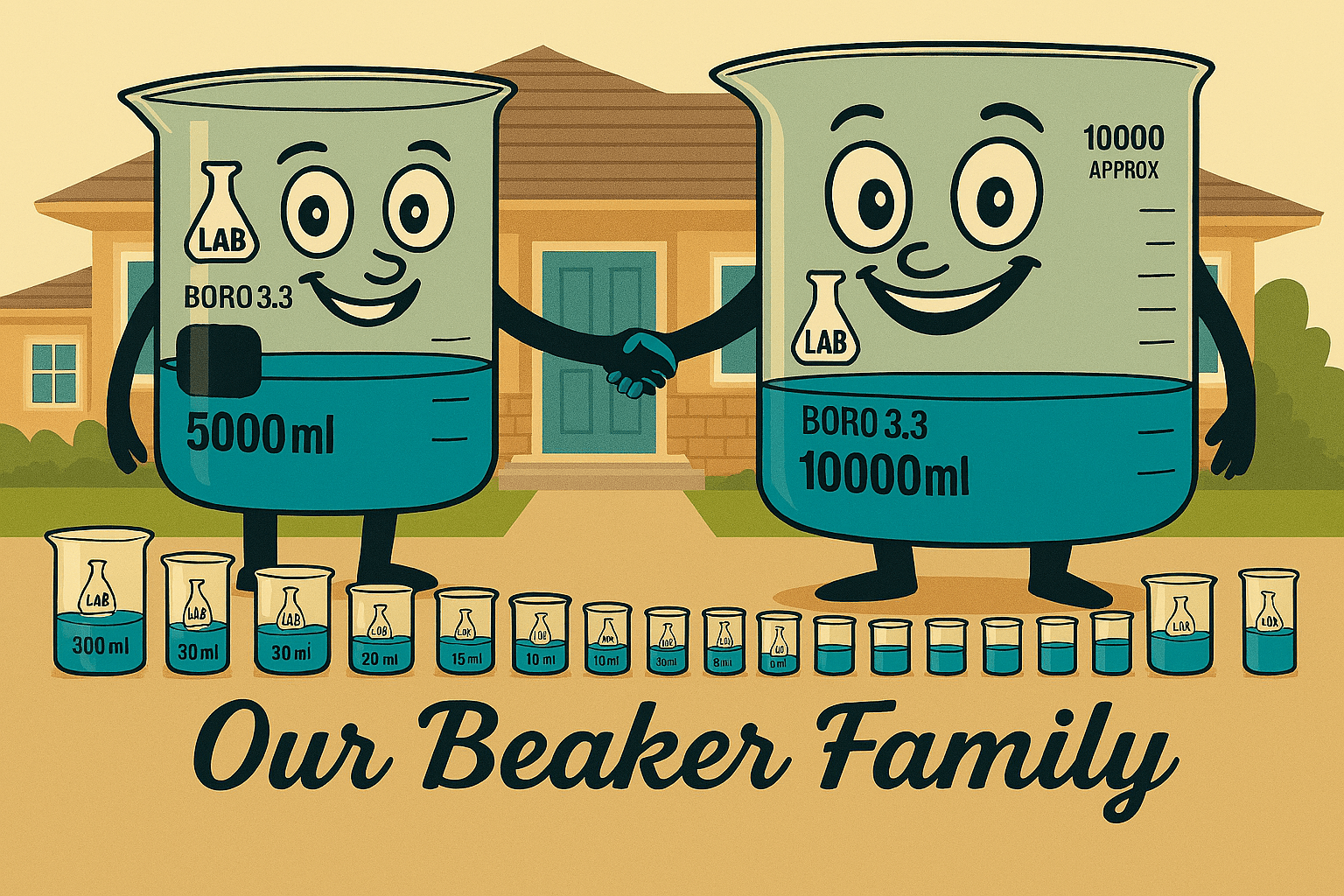 Beakers Borosilicate Glass Low-Form 5ml to 10L - TN LAB Supply