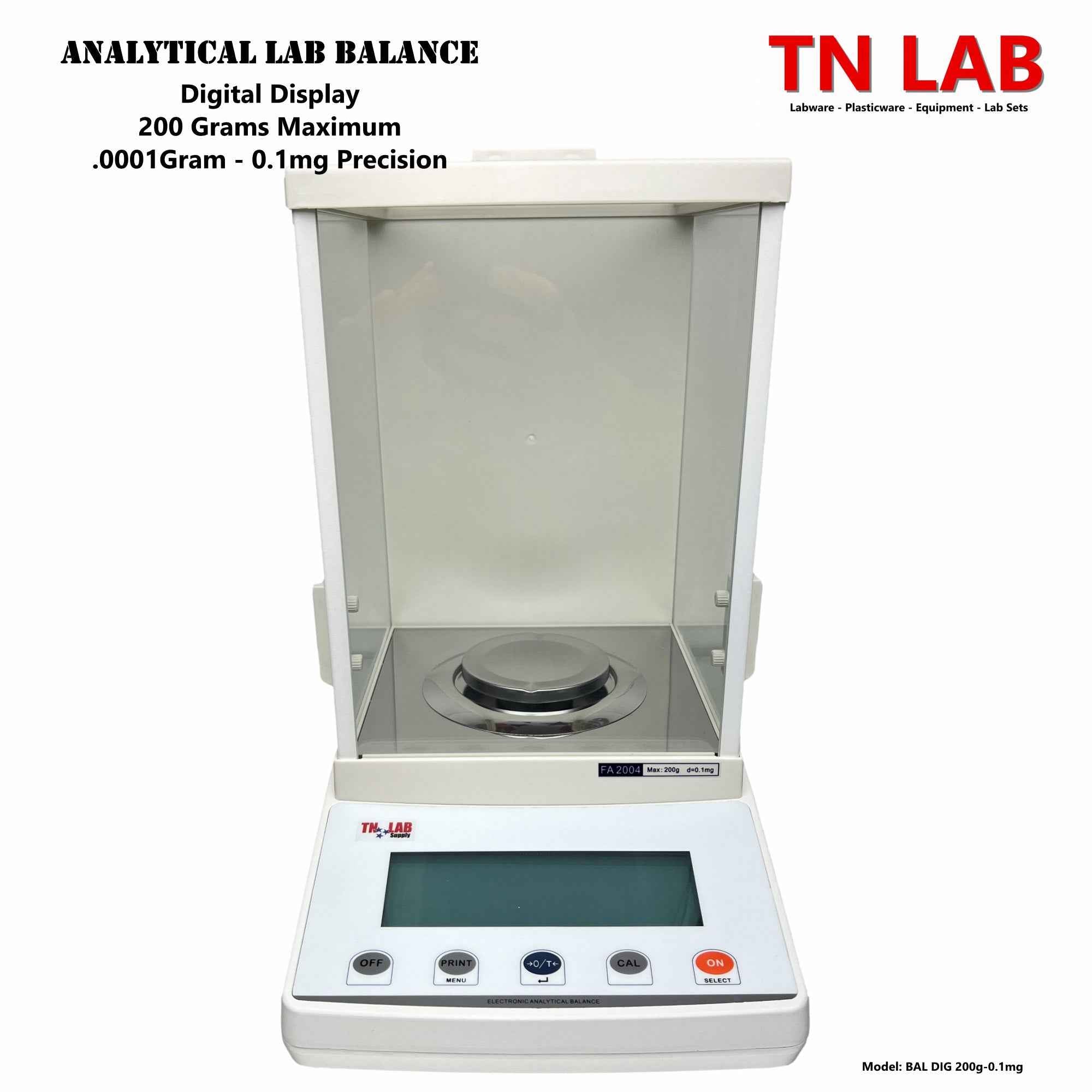 Analytical Balance Digital - 200 grams - 0.0001 gram - 0.1 mg Push Button Control and Display Screen