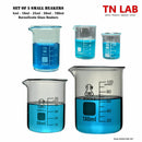 TN LAB Supply Mini Beaker SET of 5, 5ml - 10ml - 25ml - 50ml - 100ml Beakers all Borosilicate 3.3 Glass