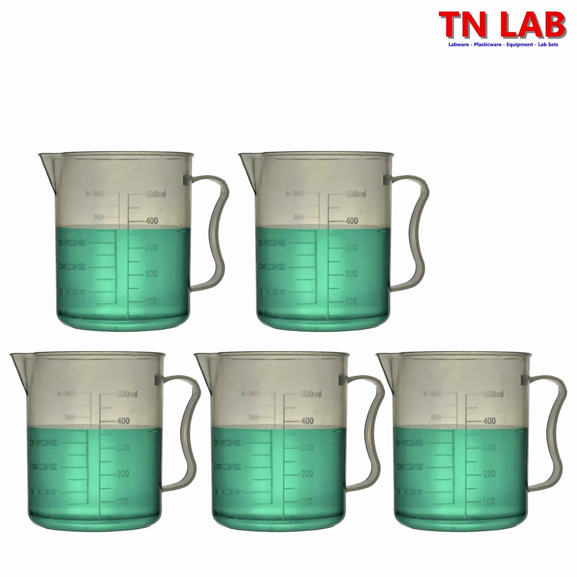 Pitcher Beaker Measuring Cup 500ml Strong Handle Polypropylene Graduated