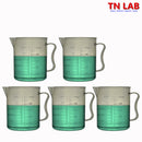 TN LAB Supply Pitcher Beaker 500ml Lab Quality Polypropylene with Handle 5-Pack