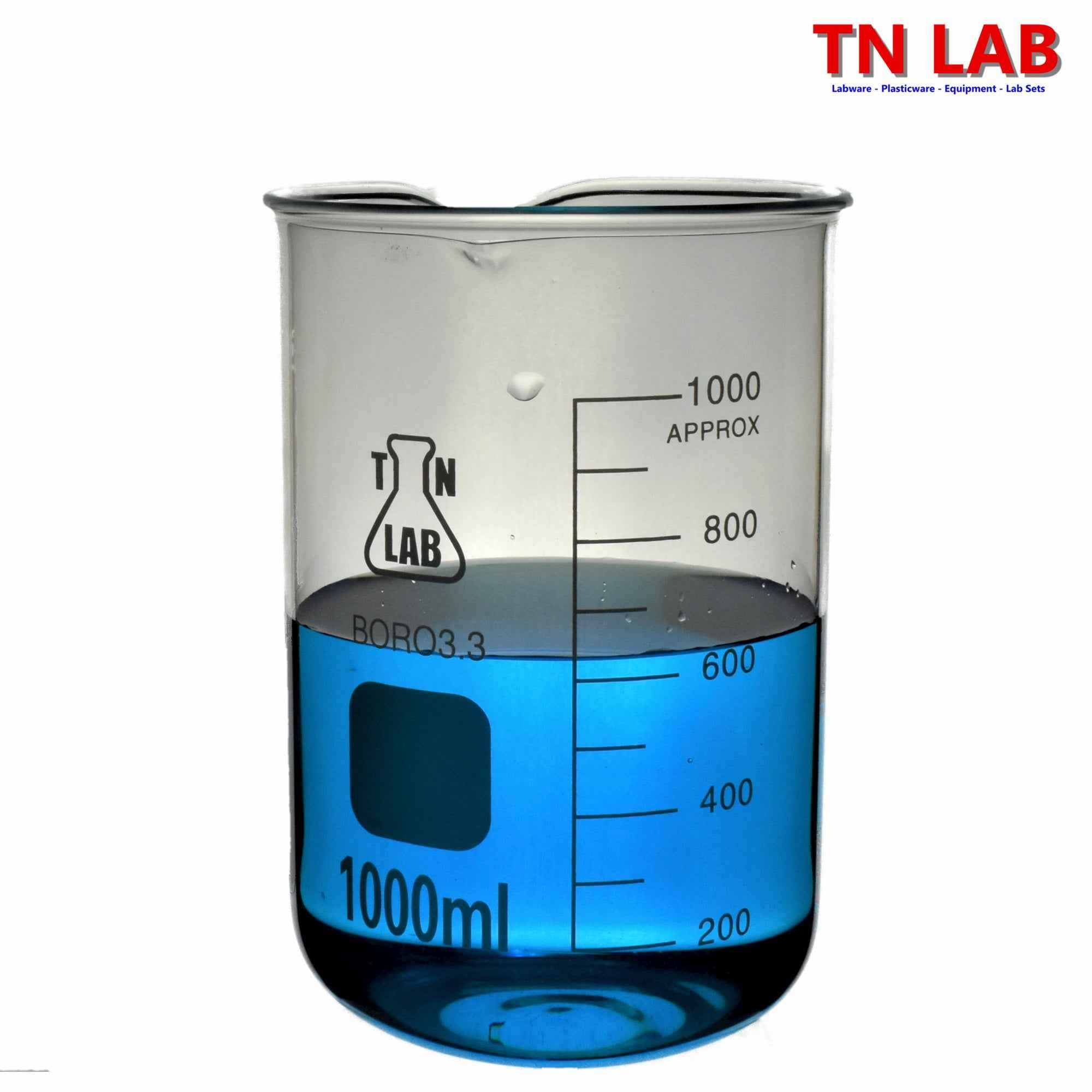 Beaker Borosilicate Glass with Graduations 1000ml 1L