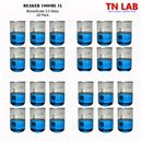 TN LAB Beaker 1000ml 1L Borosilicate 3.3 Glass 24-Pack