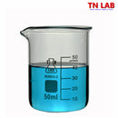 TN LAB Supply Beaker 50ml Thick-Wall Borosilicate 3.3 Glass