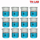 TN LAB Supply Beaker 50ml Thick-Wall Borosilicate 3.3 Glass 12-Pack