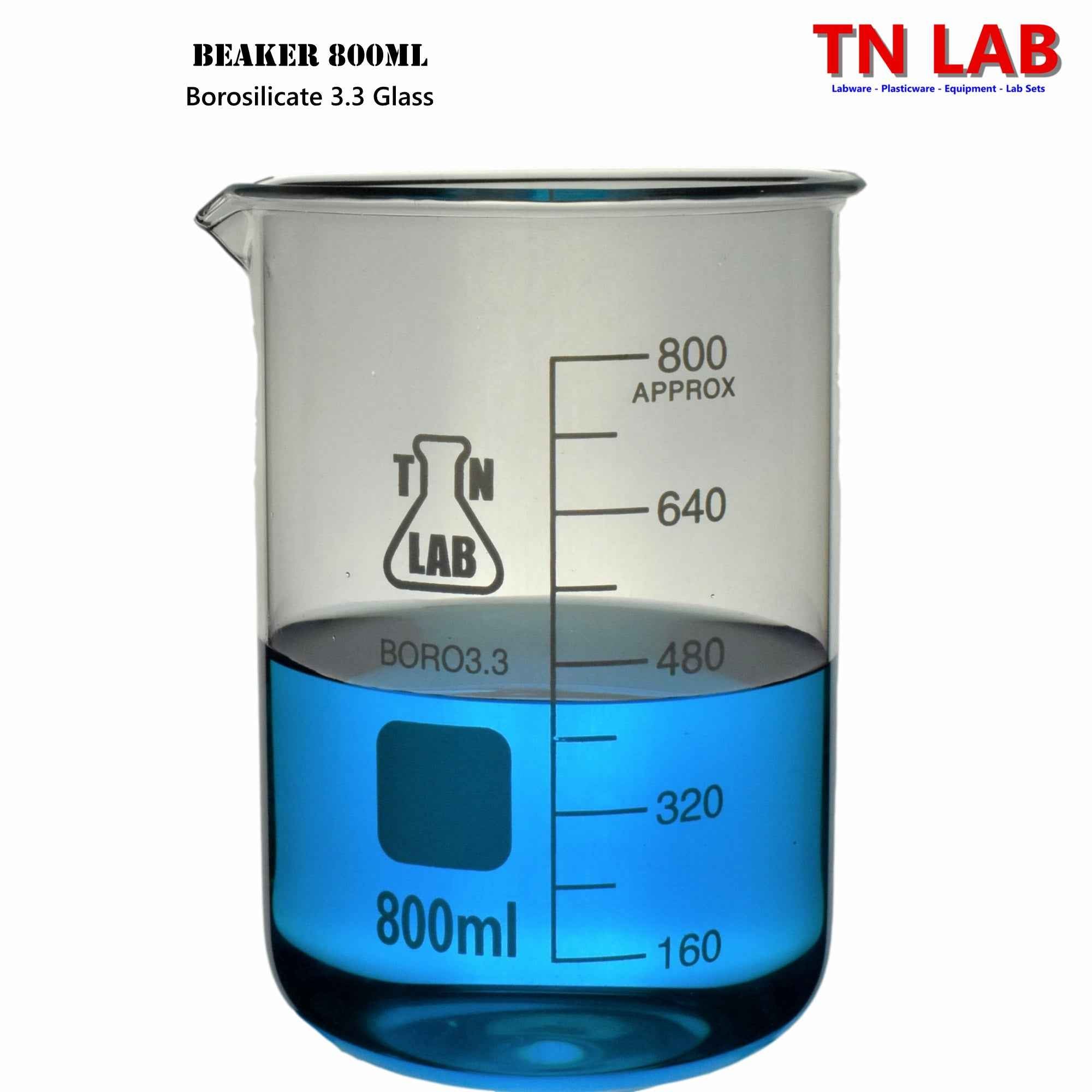 Beaker Borosilicate Glass with Graduations 800ml