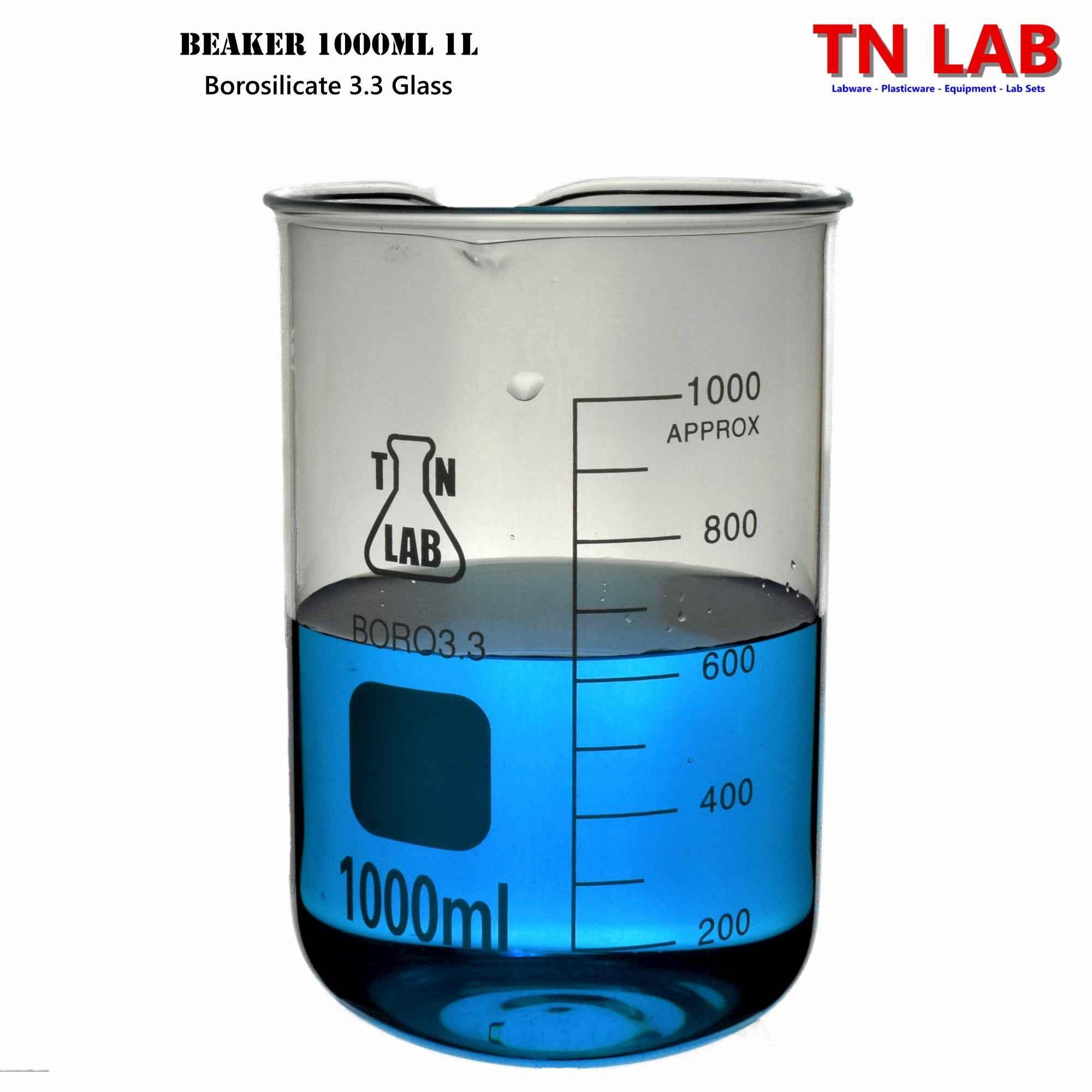 TN LAB Supply Magnetic Stirrer Heater and Flask SET - 1000ml Borosilicate Glass Beaker