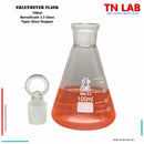 TN LAB Erlenmeyer Flask Borosilicate 3.3 Glass with Tapered Glass Stopper 100ml