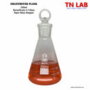 TN LAB Erlenmeyer Flask Borosilicate 3.3 Glass with Tapered Glass Stopper 250ml