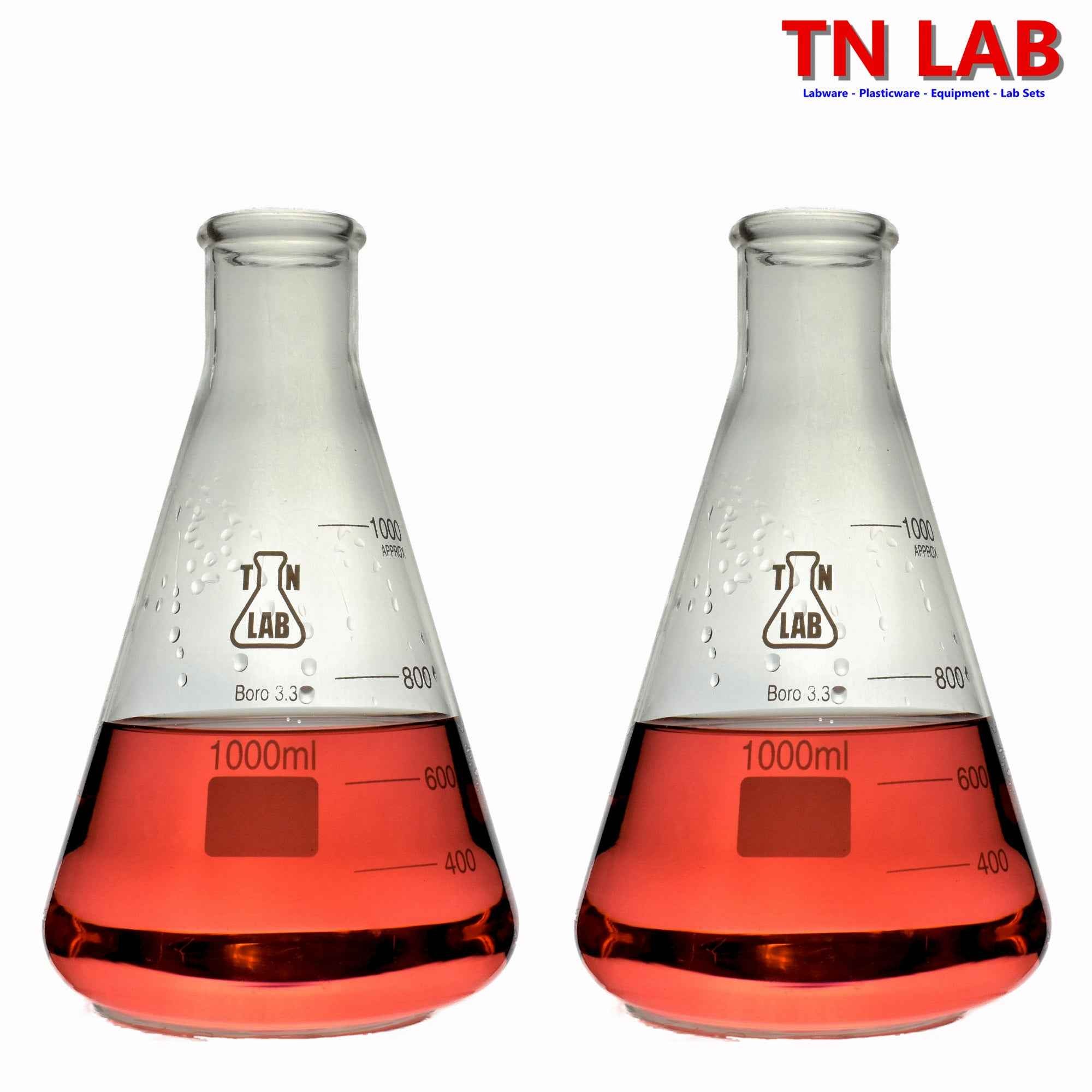 Erlenmeyer Flask Borosilicate Glass Conical Flask 1000ml 1L