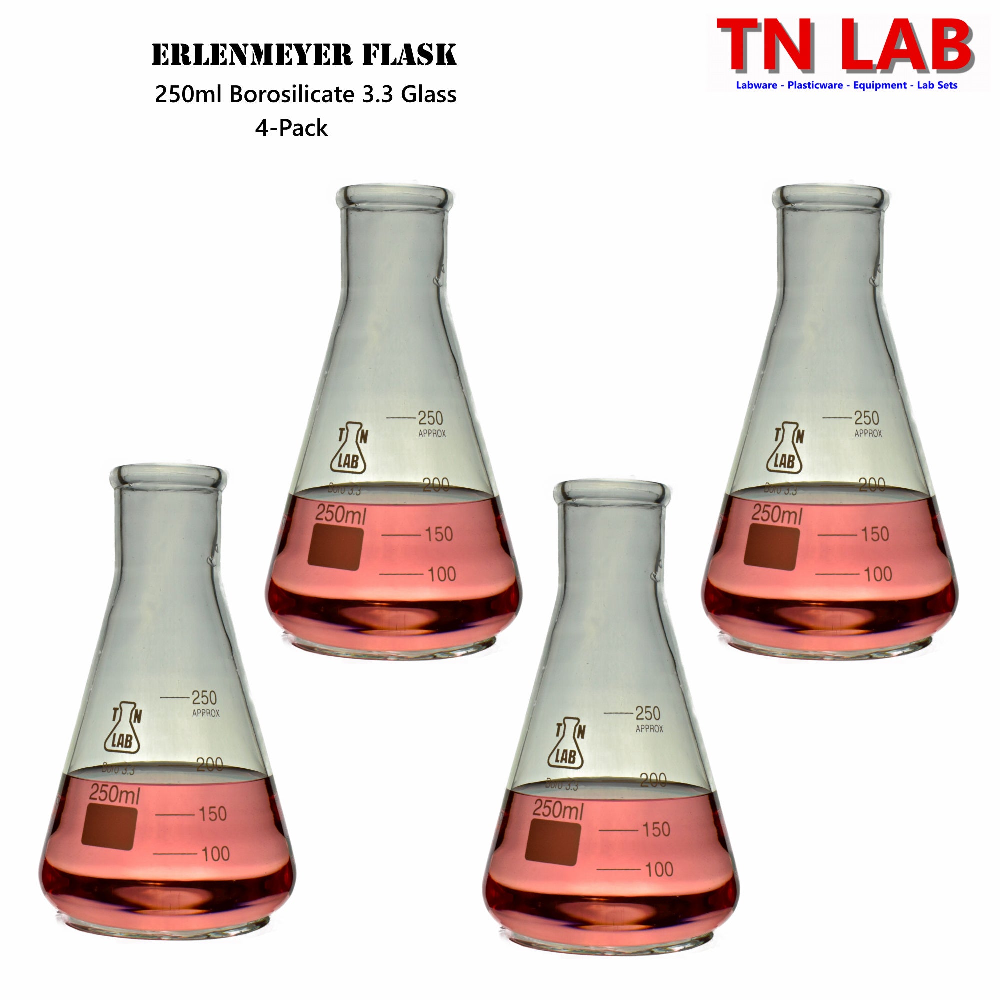 Erlenmeyer Flask Borosilicate Glass Conical Flask 250ml