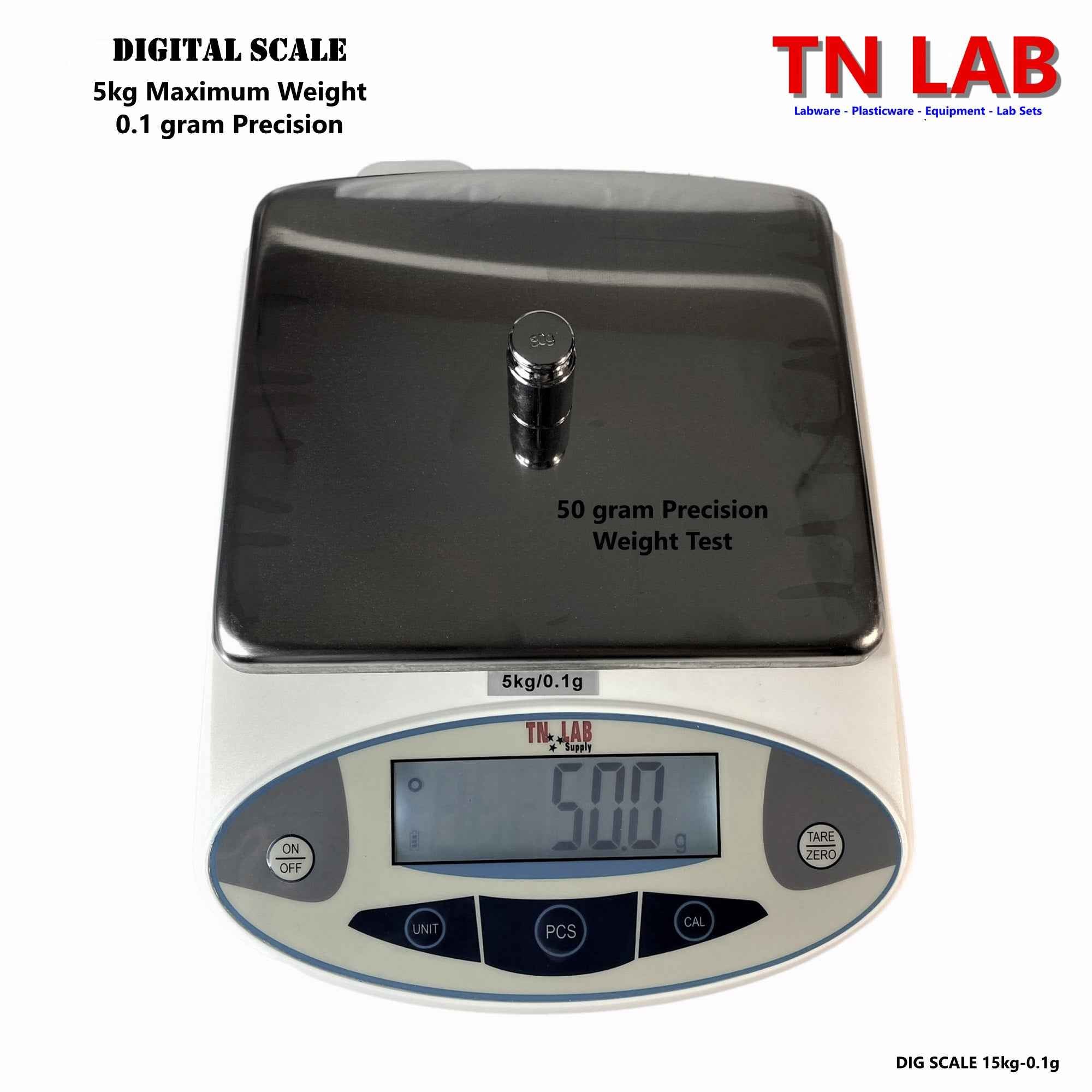 Scale Digital Electronic - 0.1 gram Precision - 5kg Max - Digital Scale Laboratory Chemistry Kitchen Scientific