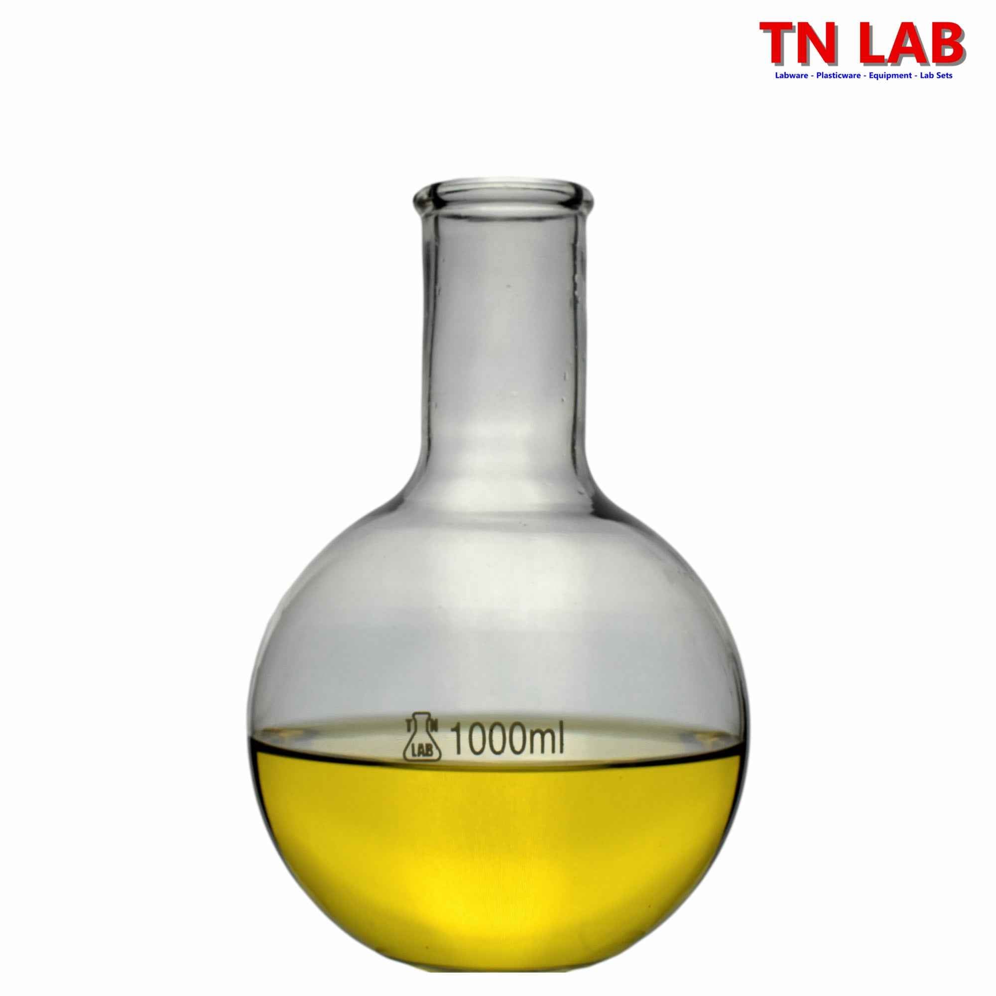 Flat Bottom Boiling Flask Florence Flask Borosilicate Glass 1000ml 1L