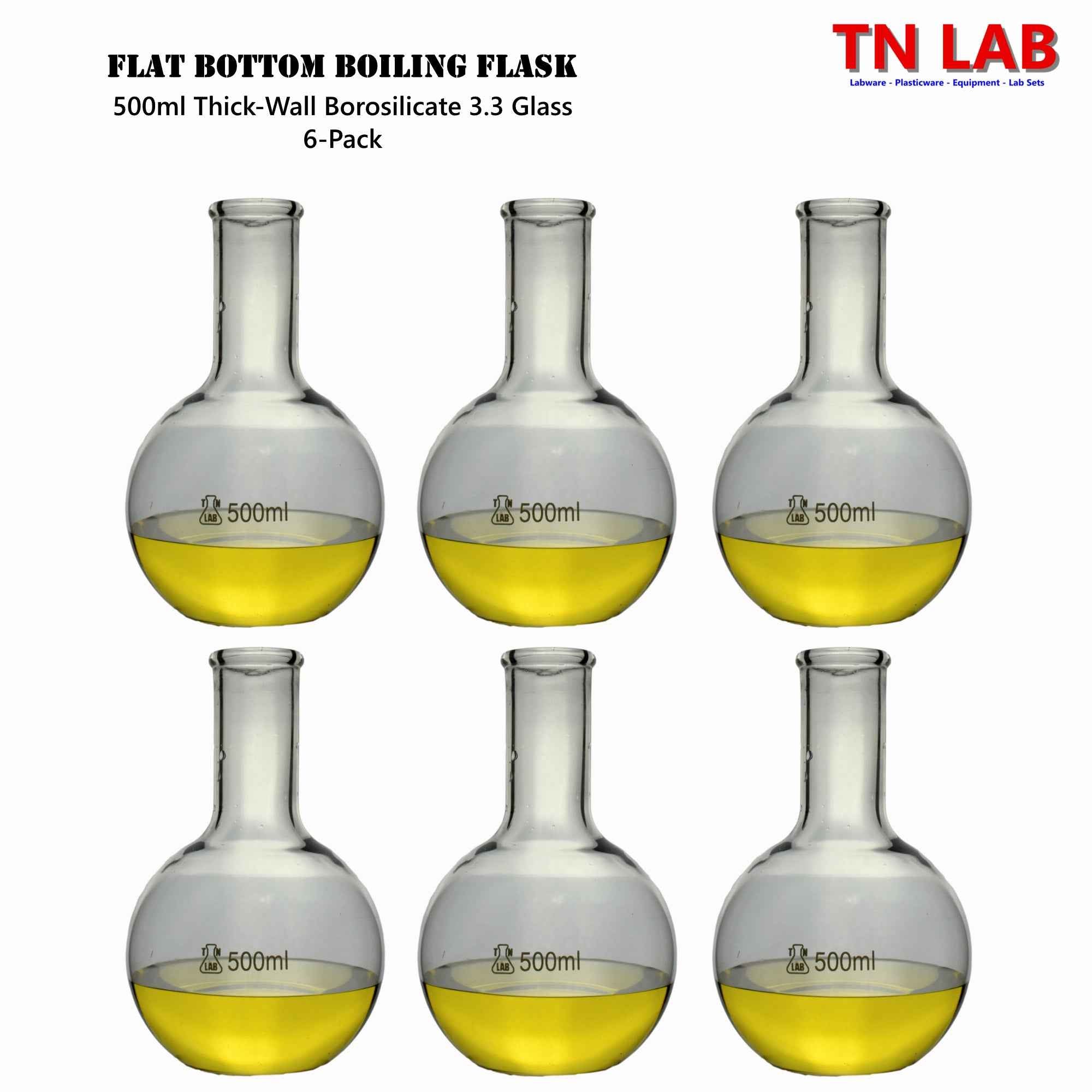 Flat Bottom Boiling Flask Florence Flask Borosilicate Glass 500ml