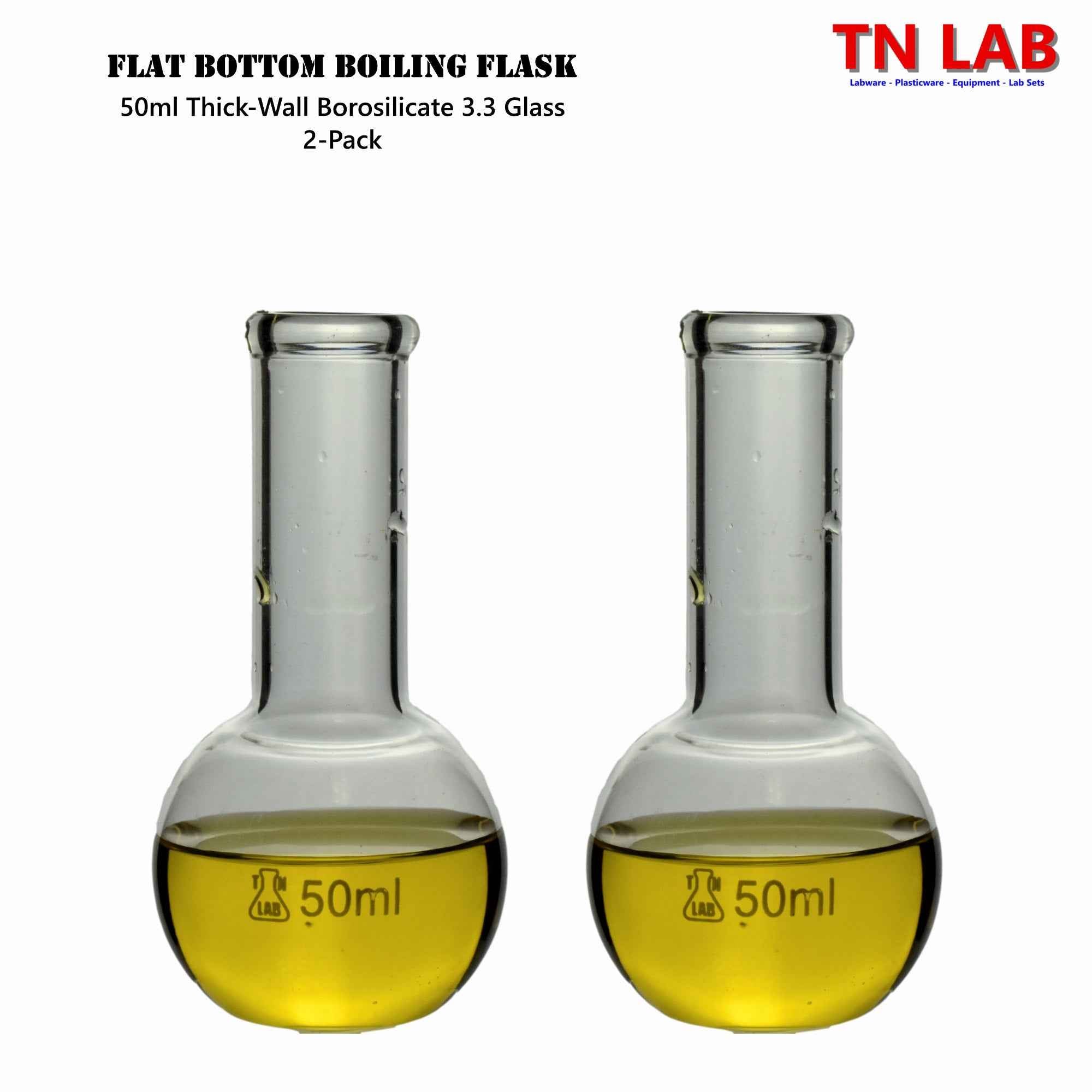 Flat Bottom Boiling Flask Florence Flask Borosilicate Glass 50ml