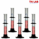 TN LAB Supply 25ml Graduated Measuring Cylinder Borosilicate 3.3 Glass 5-Pack