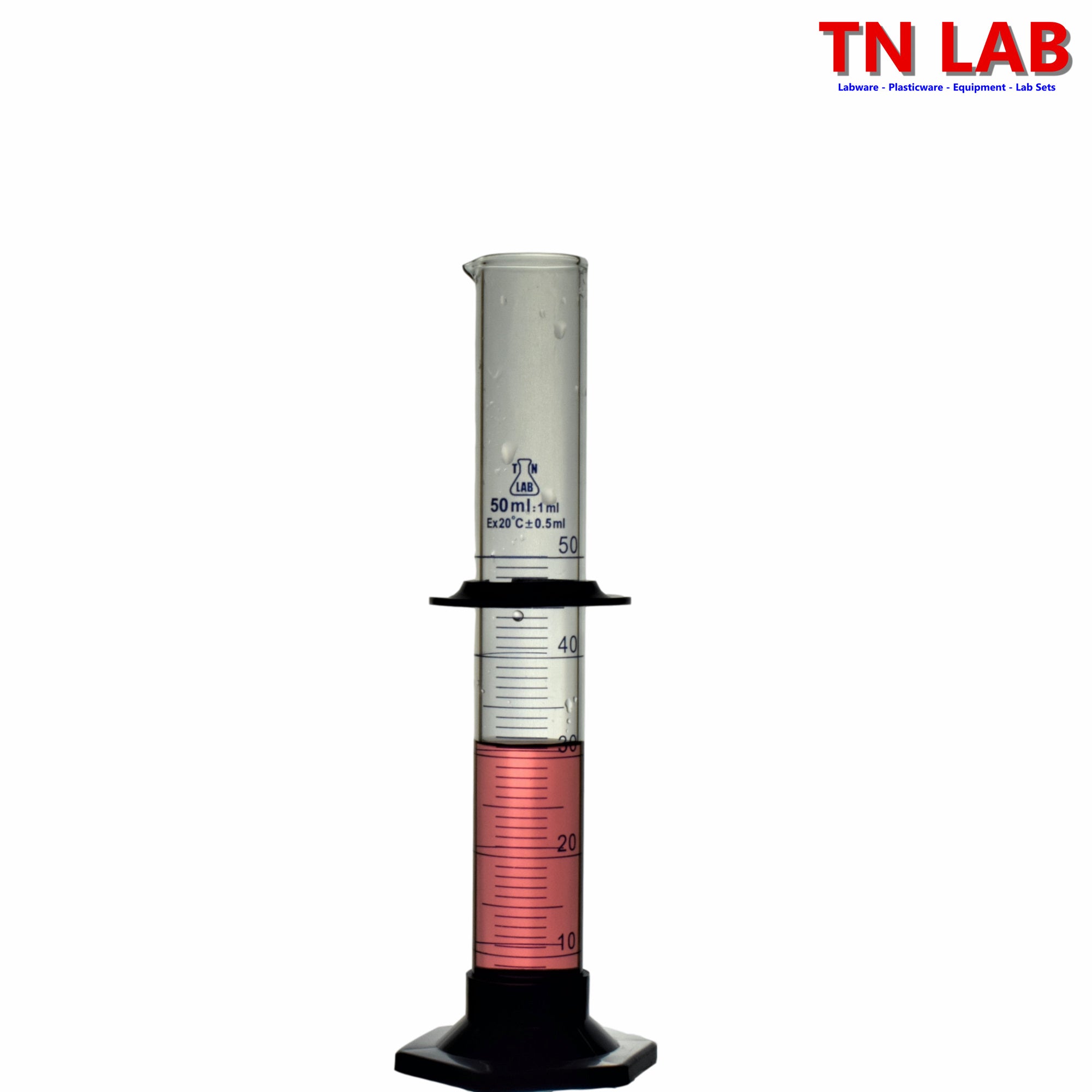 Measuring Cylinder 50ml Class A Borosilicate Glass with Plastic Base