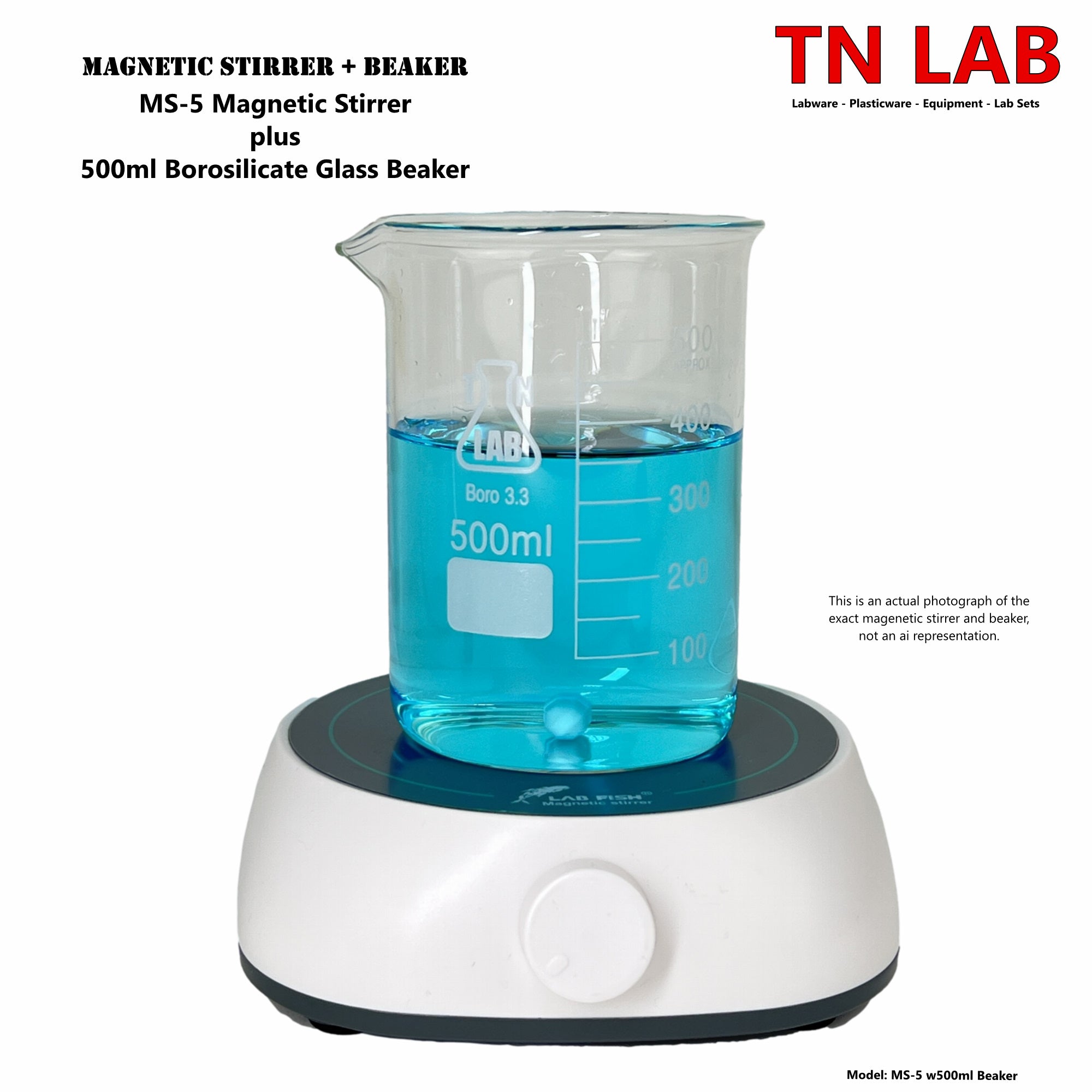 TN LAB Supply MS-5 Magnetic Stirrer and 500ml Beaker Set