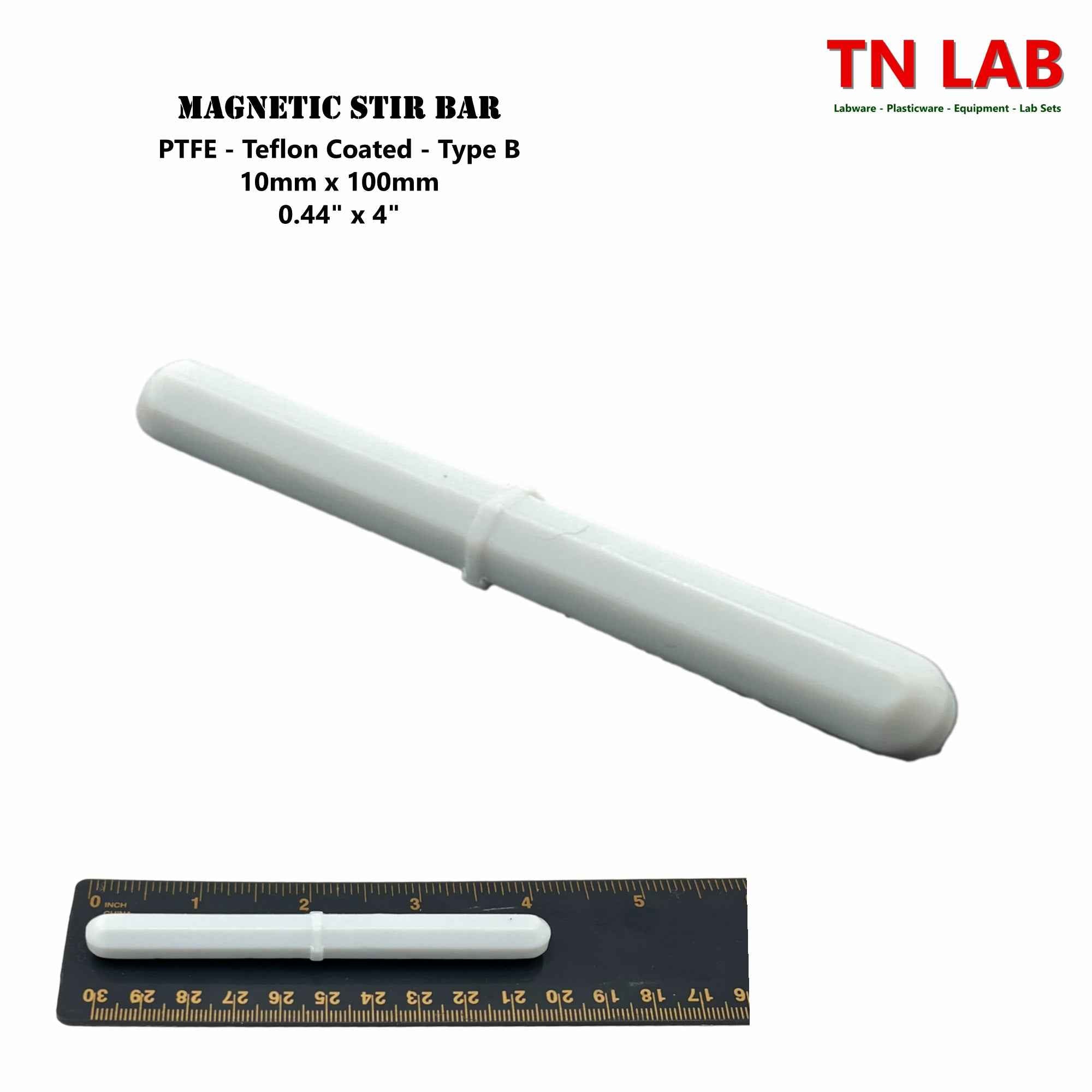 Magnetic Stir Bars Teflon® Coated 10.5 mm x 100 mm PTFE Type B
