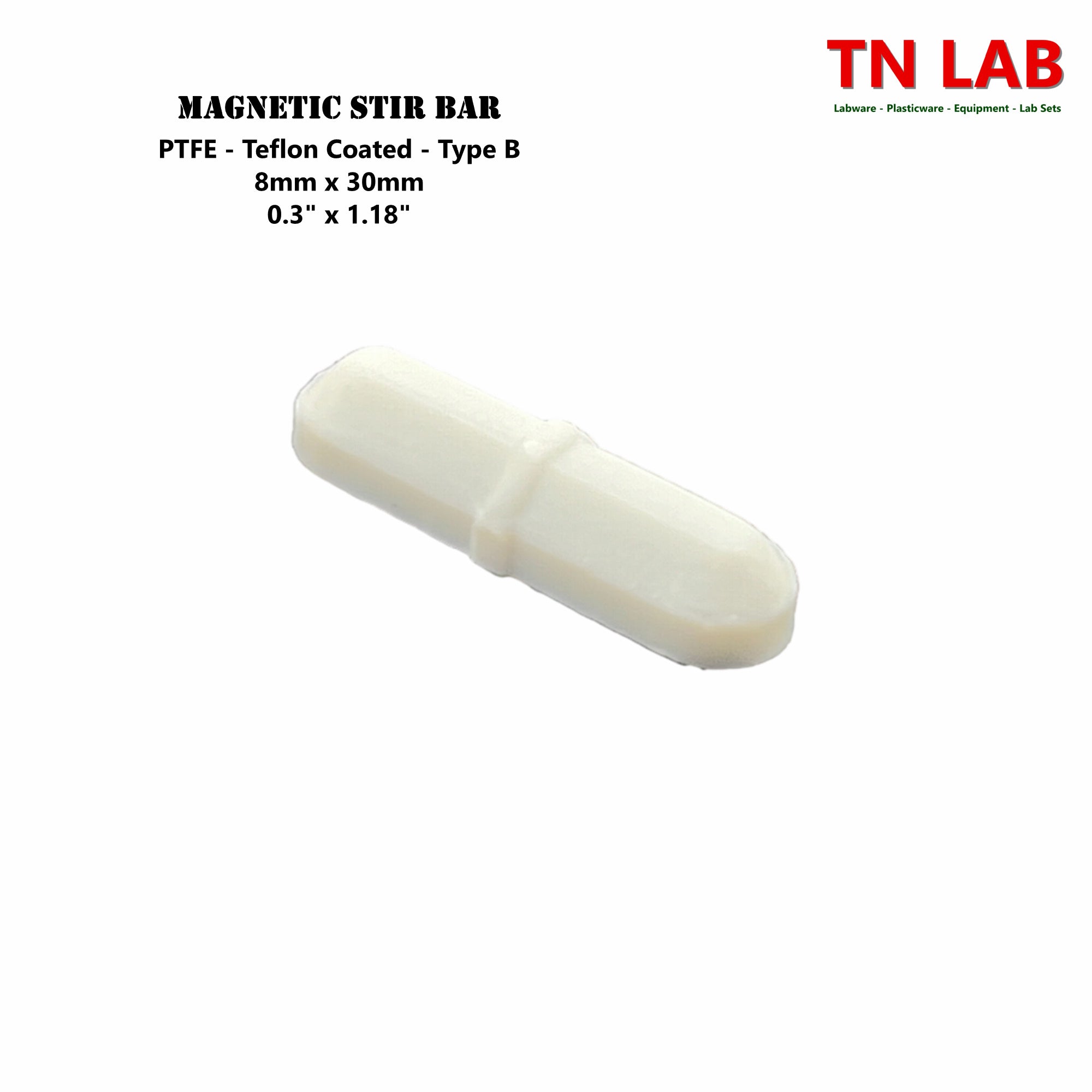 Magnetic Stir Bars Teflon® Coated 8 mm x 30 mm PTFE Type B