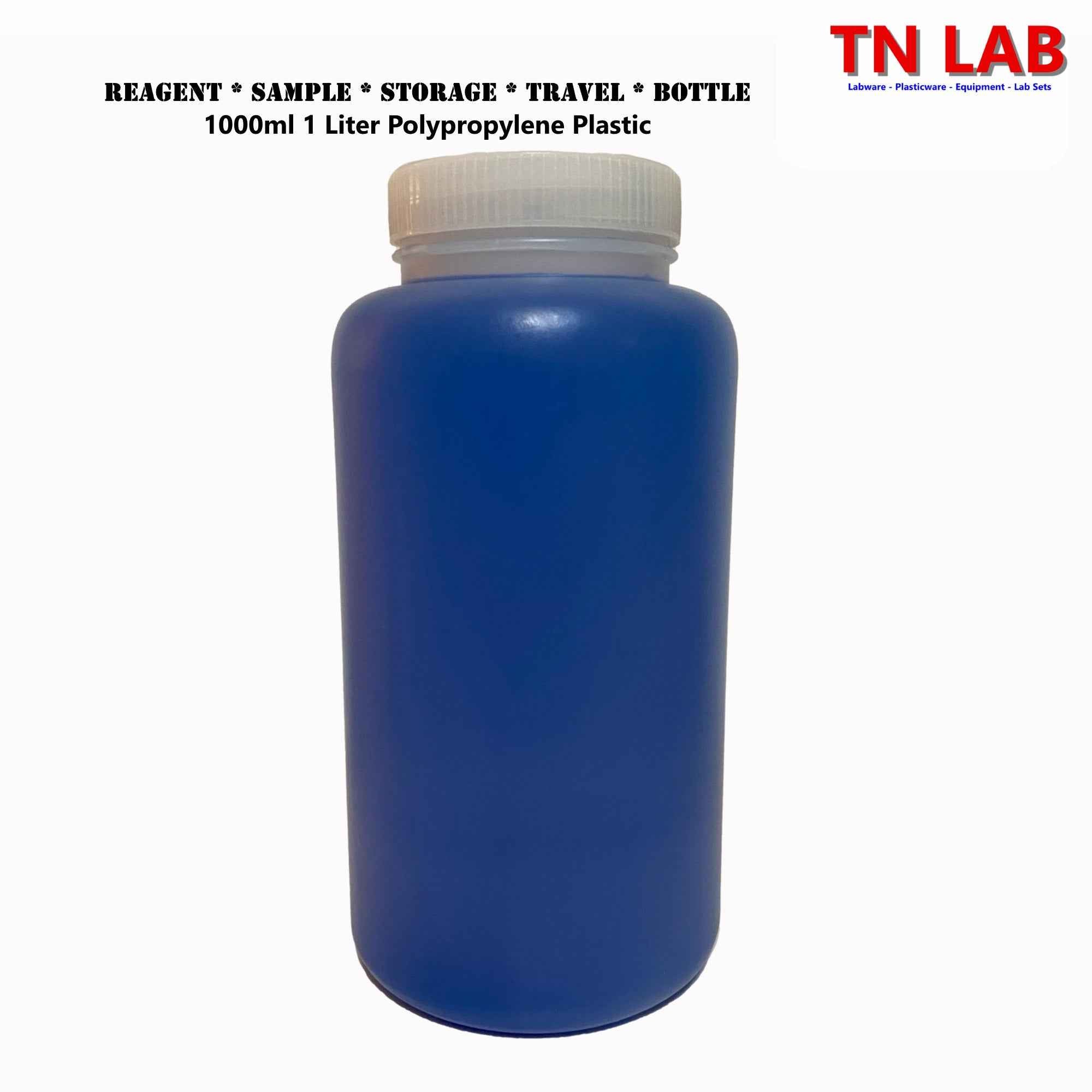 Reagent Wide-Mouth Sample Storage Bottle Polypropylene Plastic 1000ml 1L