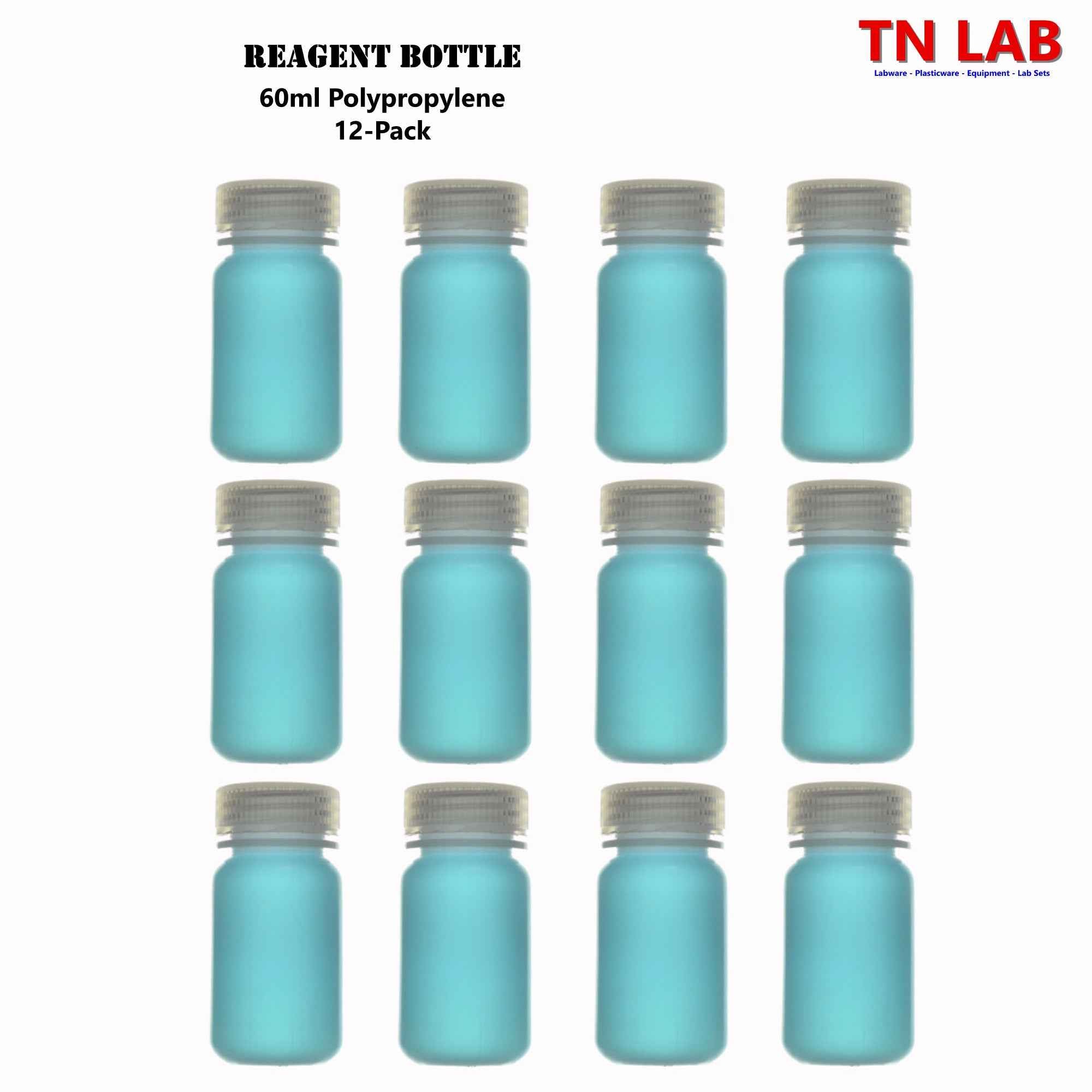 Reagent Wide-Mouth Sample Storage Bottle Polypropylene Plastic 60 ml - 2oz