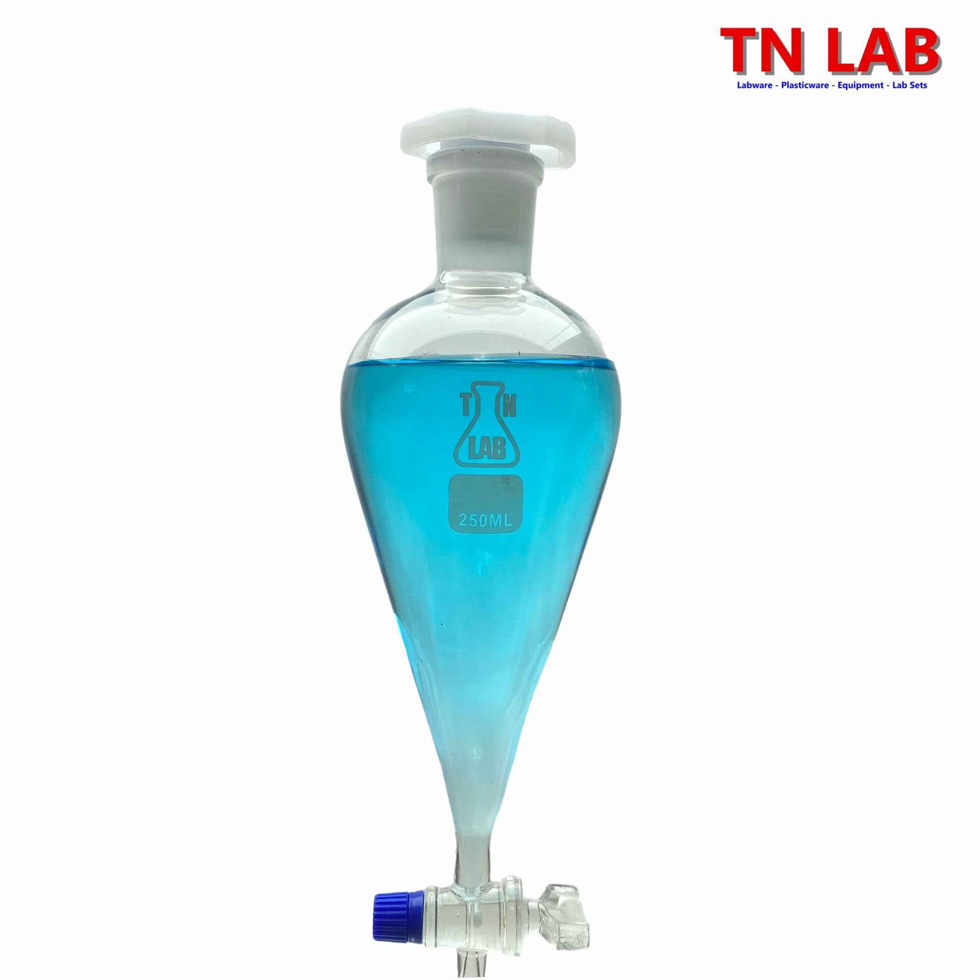 Funnel Separating 250ml Heavy-Wall Borosilicate Glass 24/29 Glass Key Style Stopcock