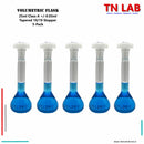 TN LAB Supply Volumetric Flask Borosilicate 3.3 Glass 25ml Class A Tapered Stopper 5-Pack