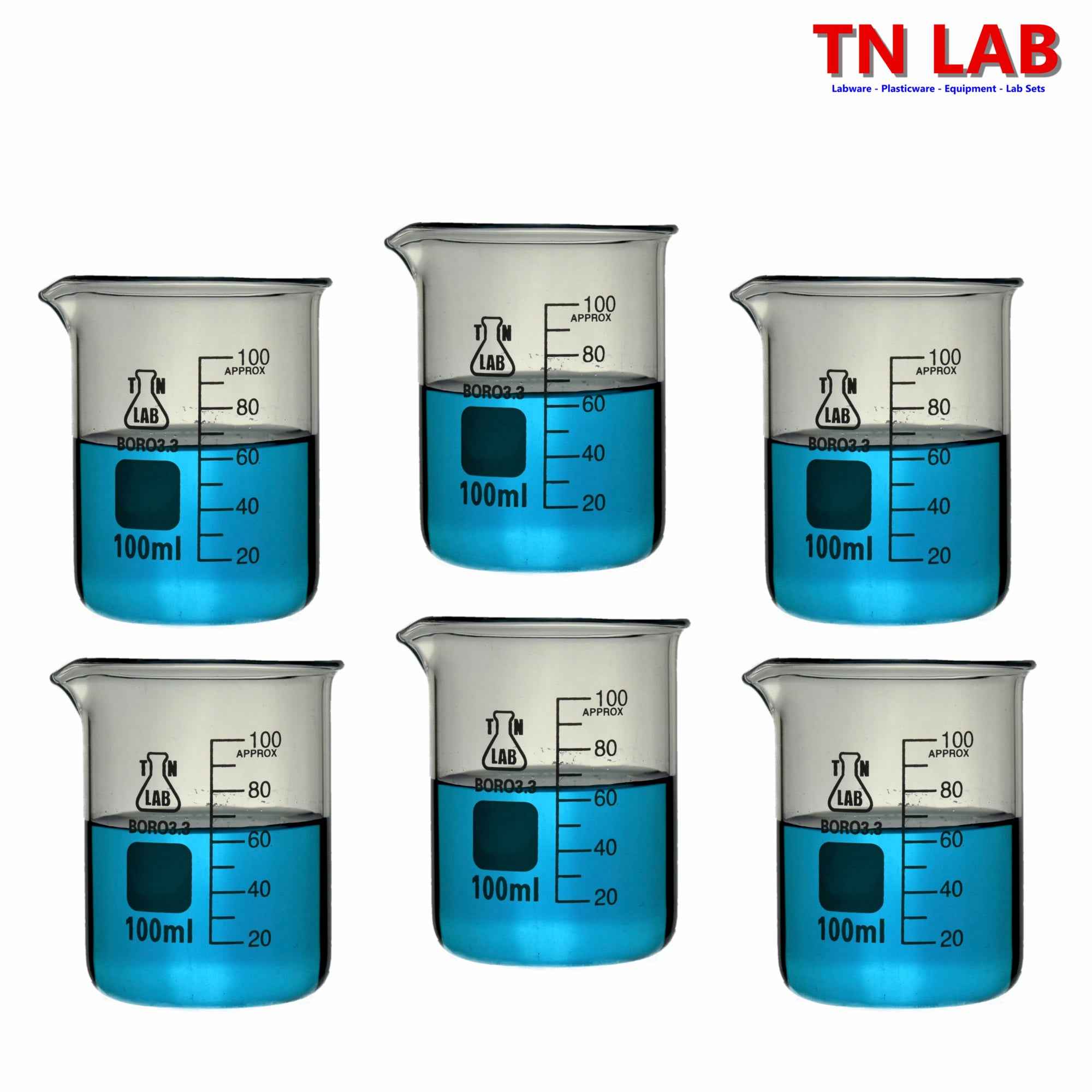 Beaker Borosilicate Glass with Graduations 100ml - TN LAB Supply
