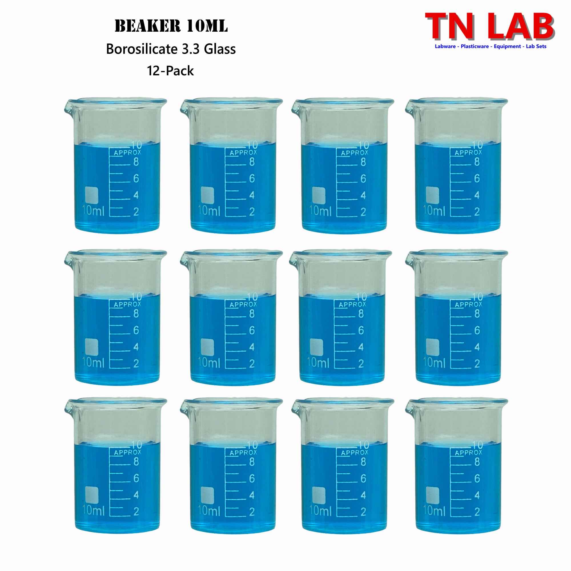 Beaker Borosilicate Glass with Graduations 10ml - TN LAB Supply