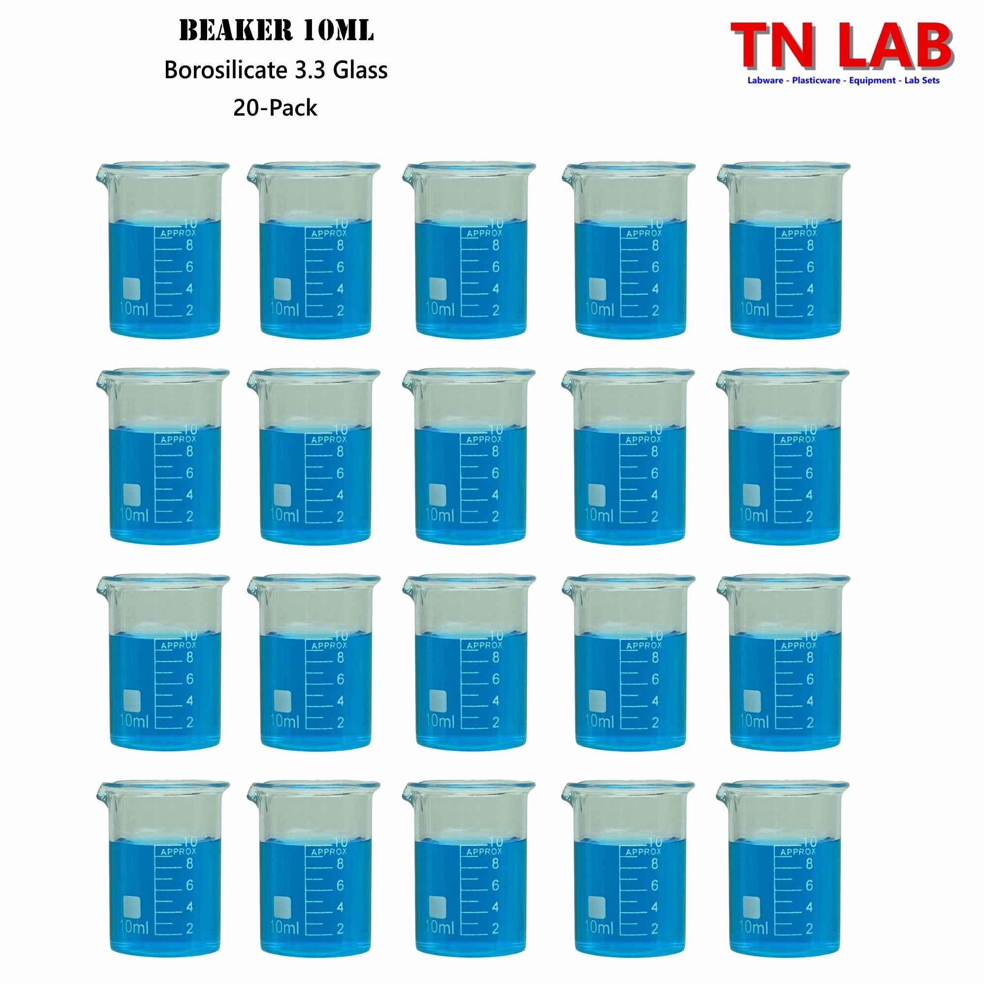 Beaker Borosilicate Glass with Graduations 10ml - TN LAB Supply