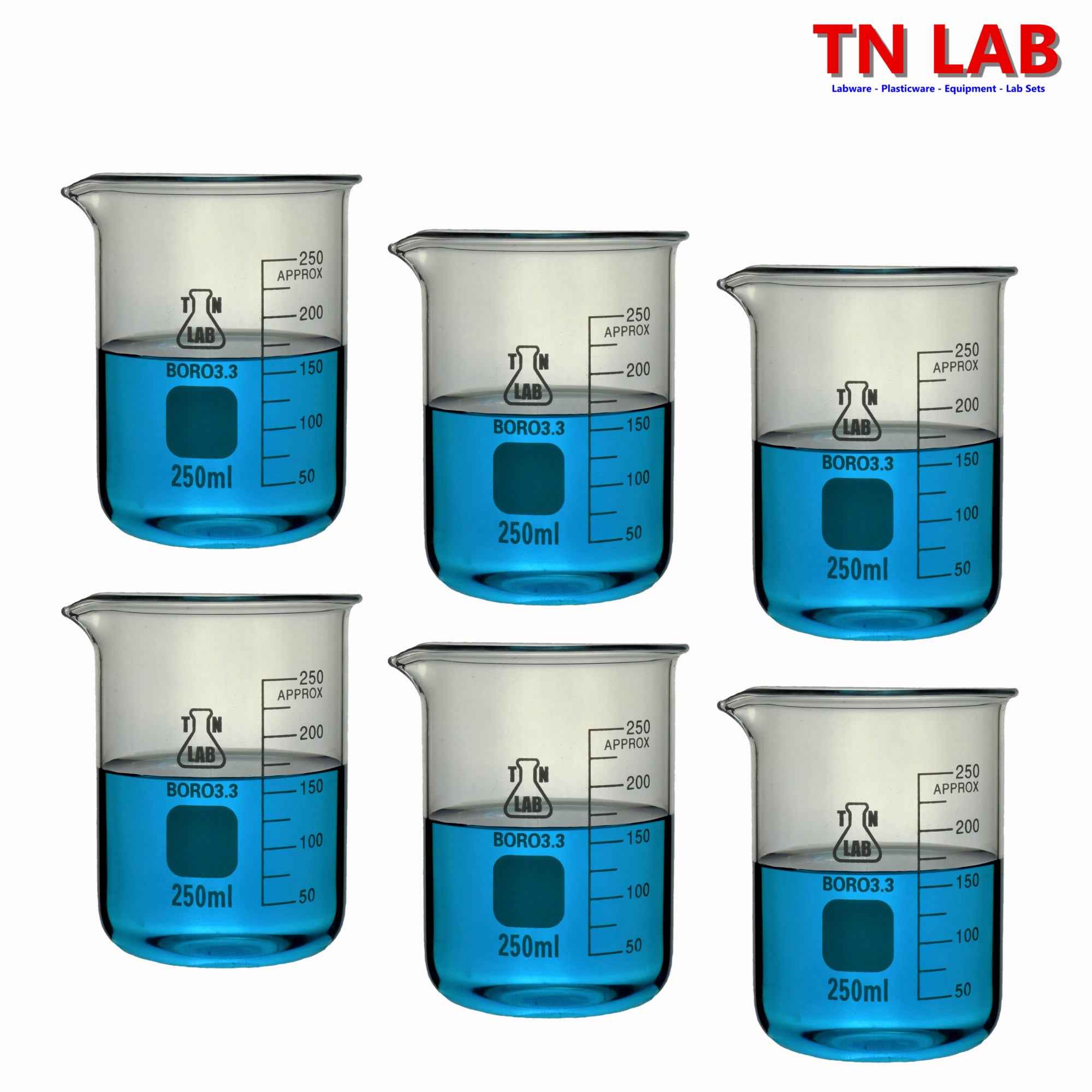Beaker Borosilicate Glass with Graduations 250ml - TN LAB Supply