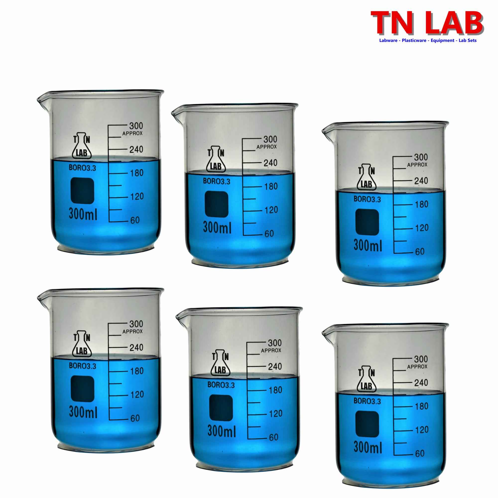 Beaker Borosilicate Glass with Graduations 300ml - TN LAB Supply