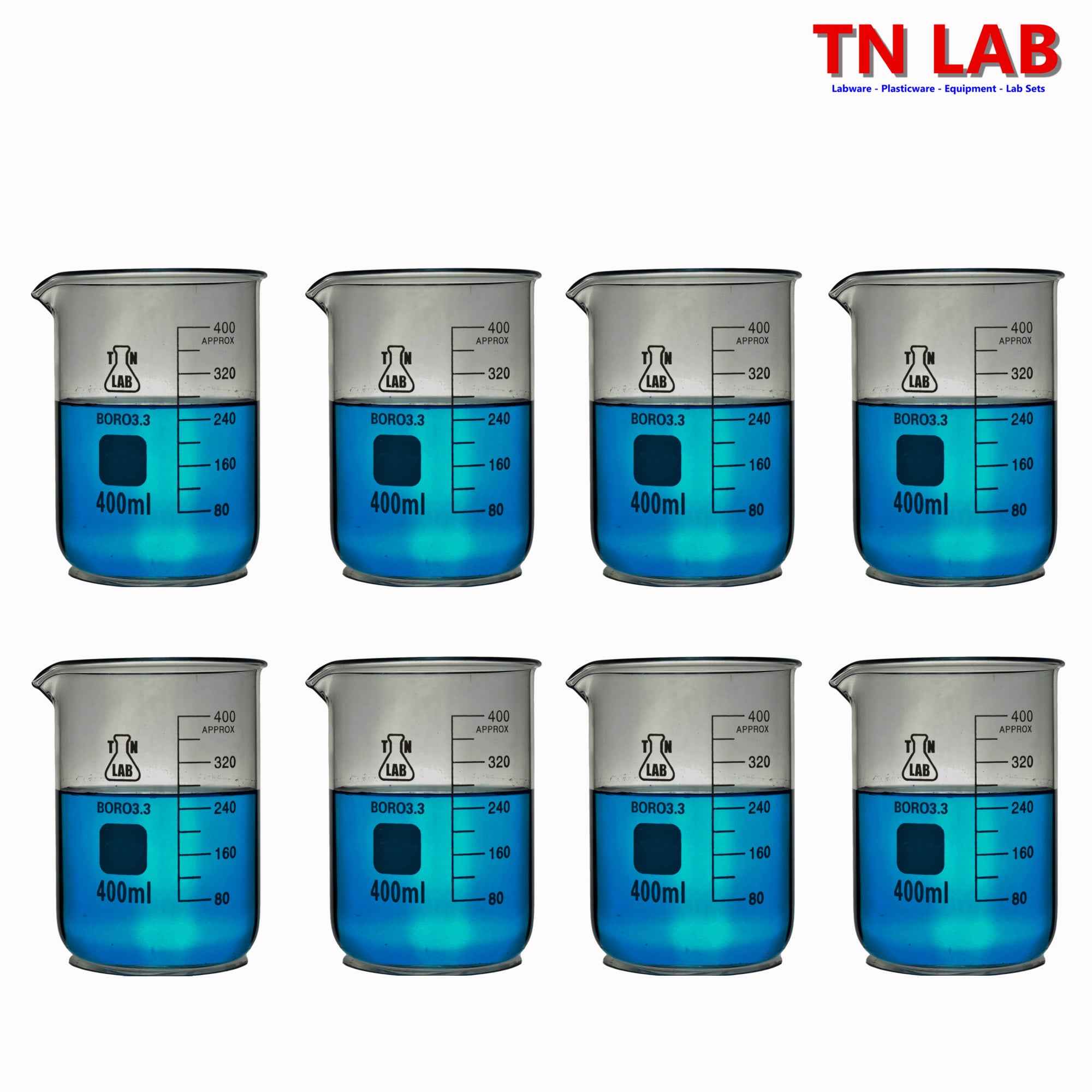 Beaker Borosilicate Glass with Graduations 400ml - TN LAB Supply