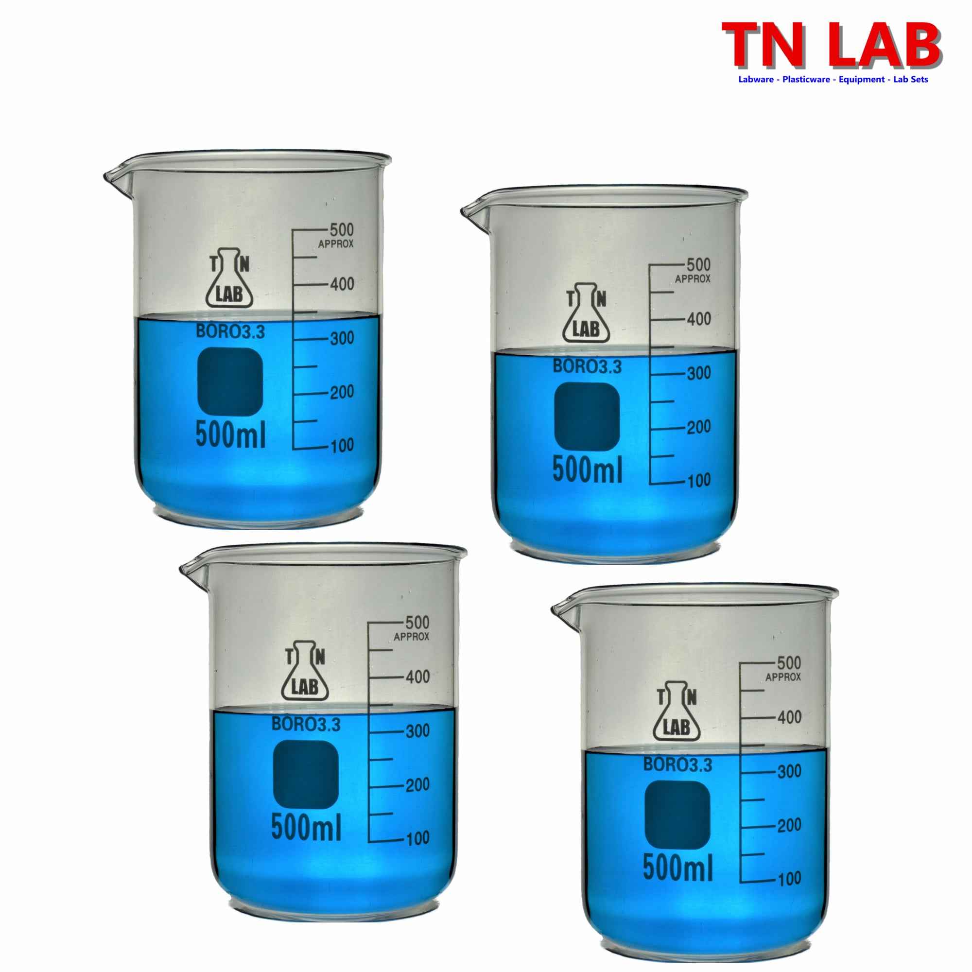 Beaker Borosilicate Glass with Graduations 500ml - TN LAB Supply