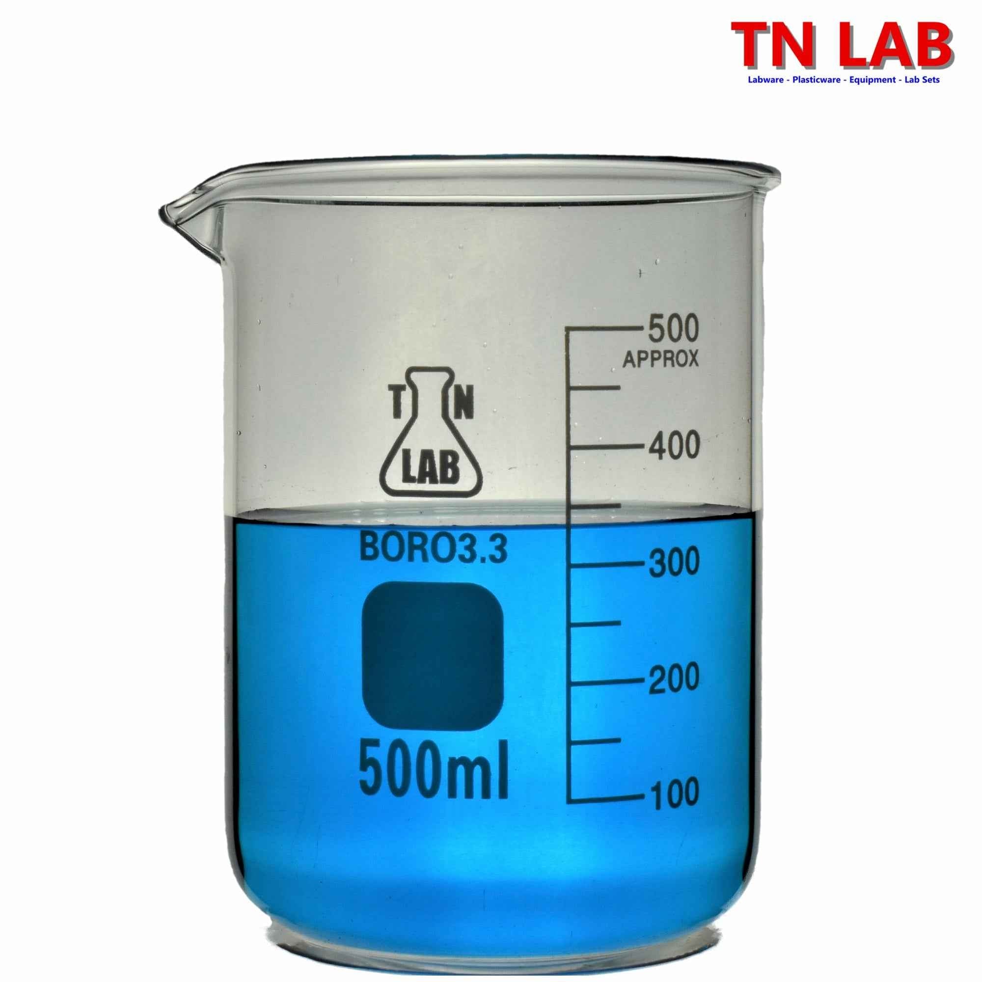 Beaker Borosilicate Glass with Graduations 500ml - TN LAB Supply
