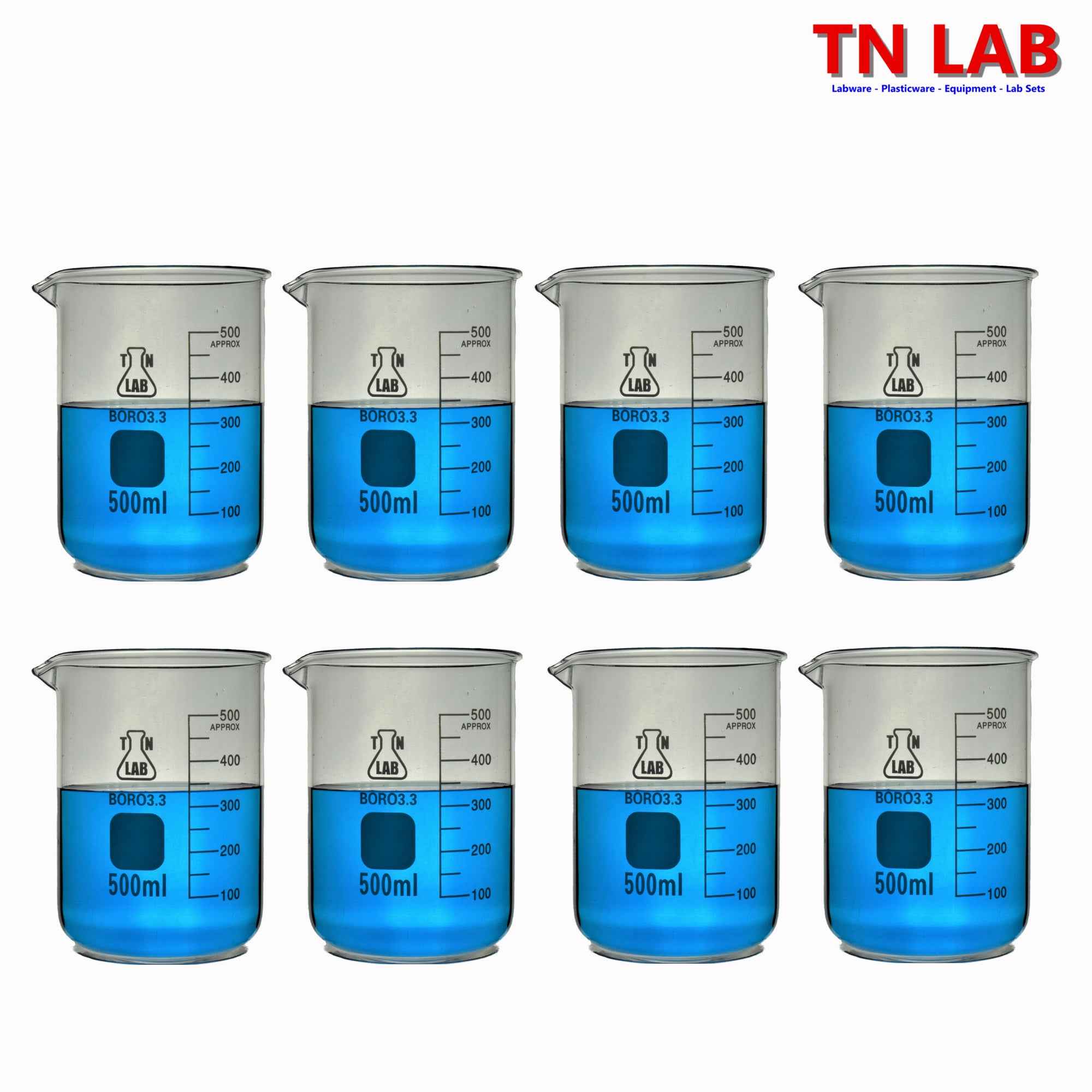 Beaker Borosilicate Glass with Graduations 500ml - TN LAB Supply