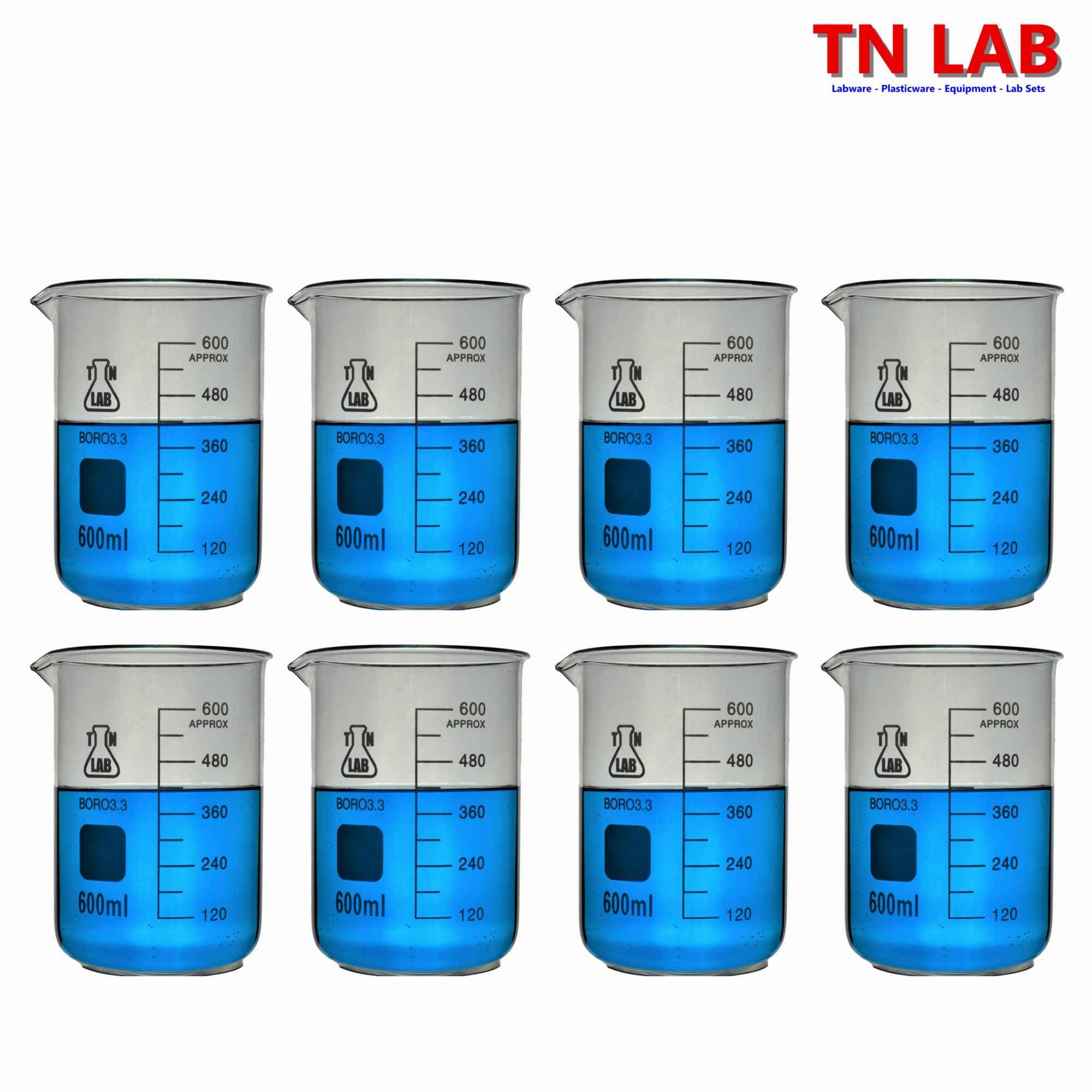Beaker Borosilicate Glass with Graduations 600ml - TN LAB Supply