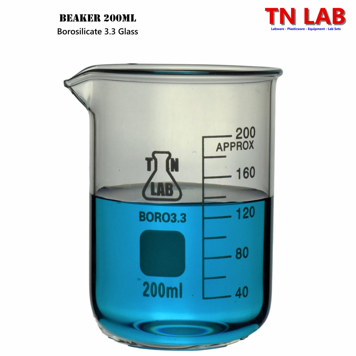 Beaker Set Borosilicate Glass 5-Piece 100s SET 100ml-200ml-300ml-400ml-500ml - TN LAB