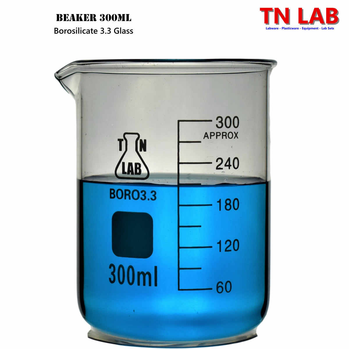 Beaker Set Borosilicate Glass 5-Piece 100s SET 100ml-200ml-300ml-400ml-500ml - TN LAB