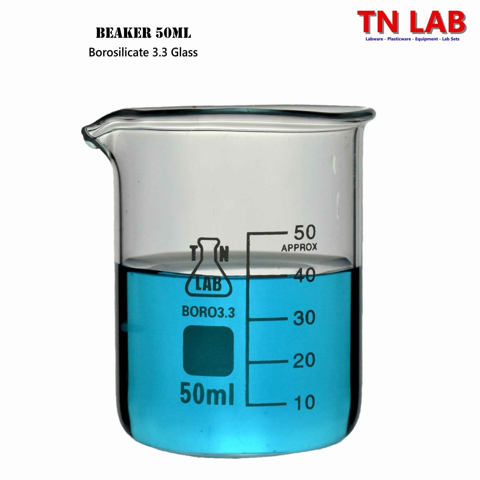 Beaker Set Borosilicate Glass 5 - Piece Small SET 5ml - 10ml - 25ml - 50ml - 100ml - TN LAB Supply
