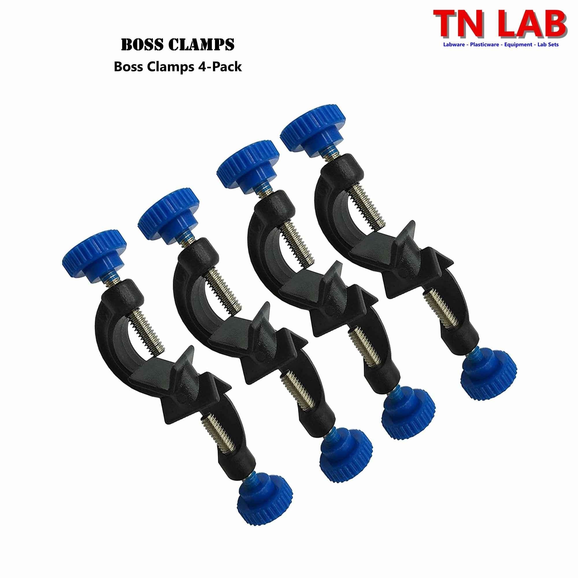Boss Clamps Lab Stand Holder Aluminum Body Coated Screw 4 - Pack - TN Lab - TN LAB Supply