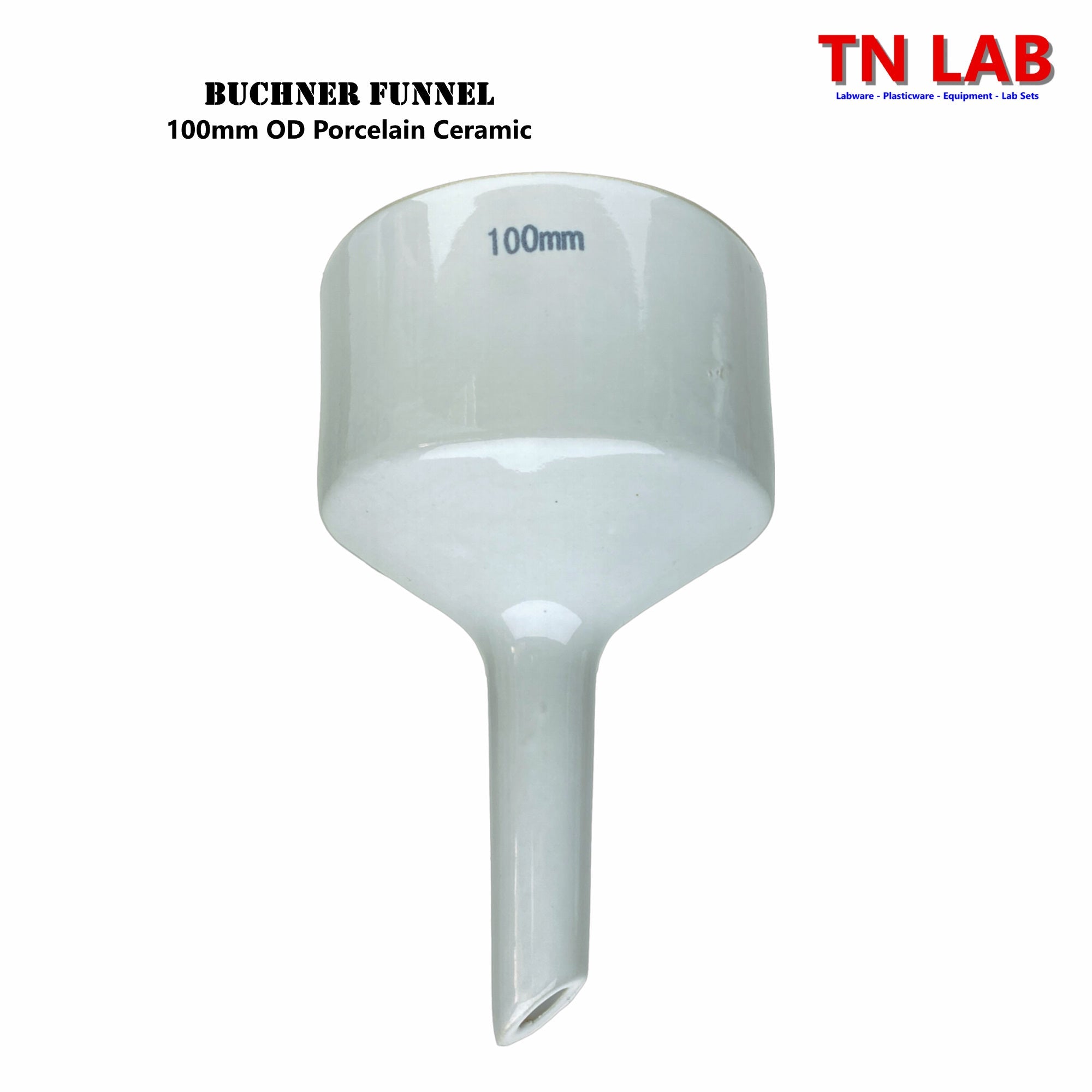 Buchner Funnel Porcelain Vacuum Filter Funnel 100mm - 10cm - TN LAB Supply