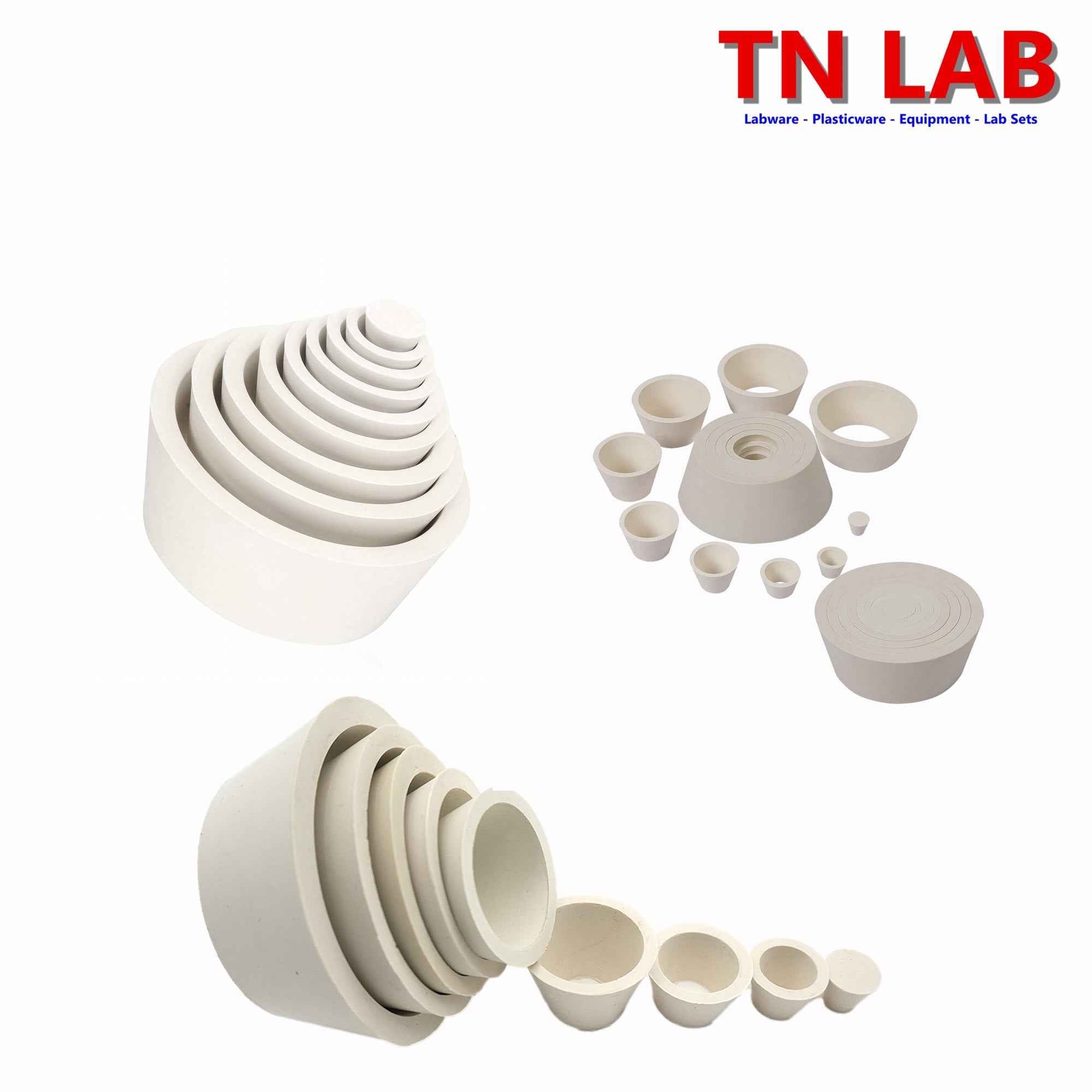 Filter Flask Buchner Funnel Vacuum Sealing Adapters Cone Shaped Rubber 8 - Sizes - TN LAB Supply