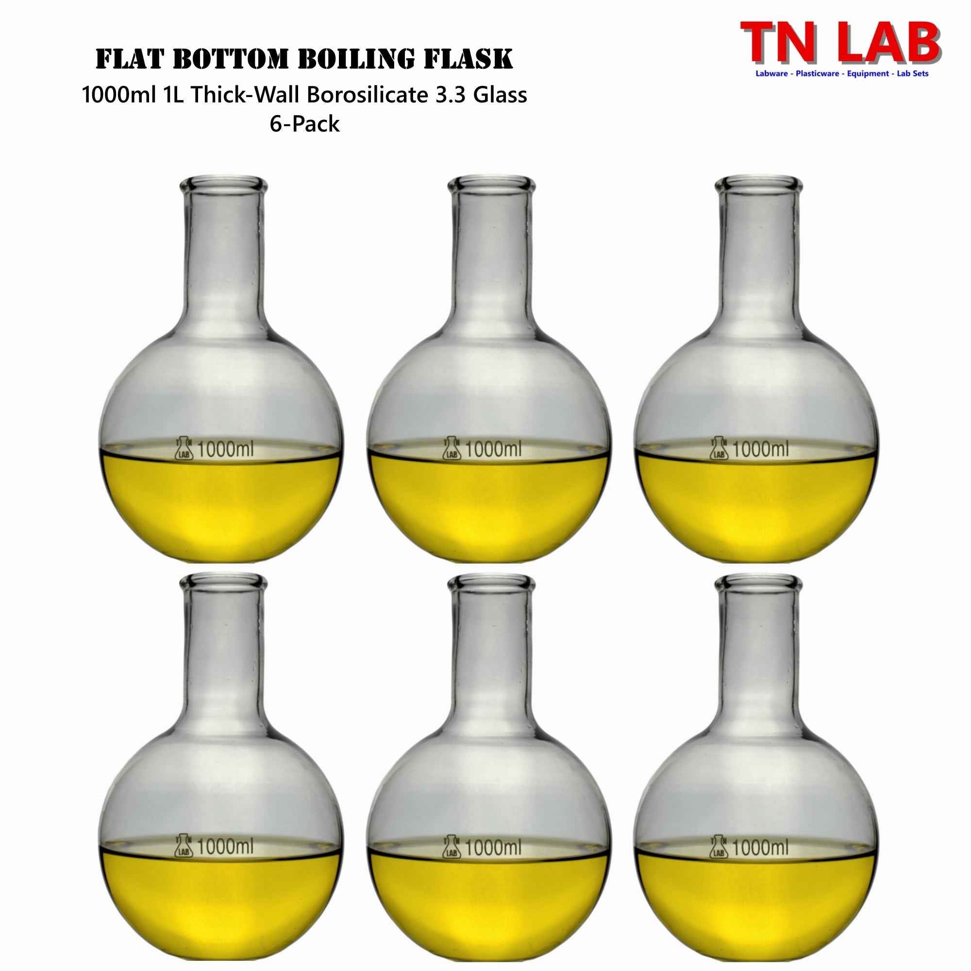 Flat Bottom Boiling Florence Flask Family - TN LAB Supply