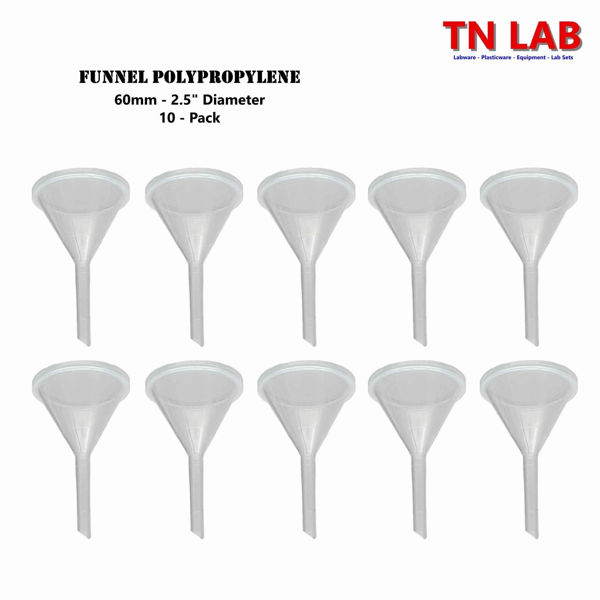 Funnel Polypropylene Medium Stem 60 mm - TN LAB Supply