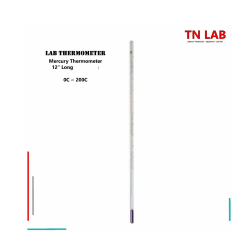 Lab Thermometer Mercury 0 to 200C - TN LAB Supply Laboratory Rated Mercury Thermometer for Labs, Science Classrooms STEM