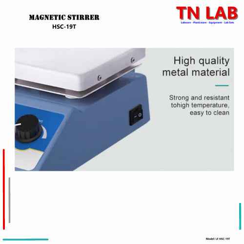 Magnetic Stirrer with Heat & Timer HSC-19T 200 - 2000rpm Digital Display Ceramic Heating Plate Vertical Support Rod - TN LAB